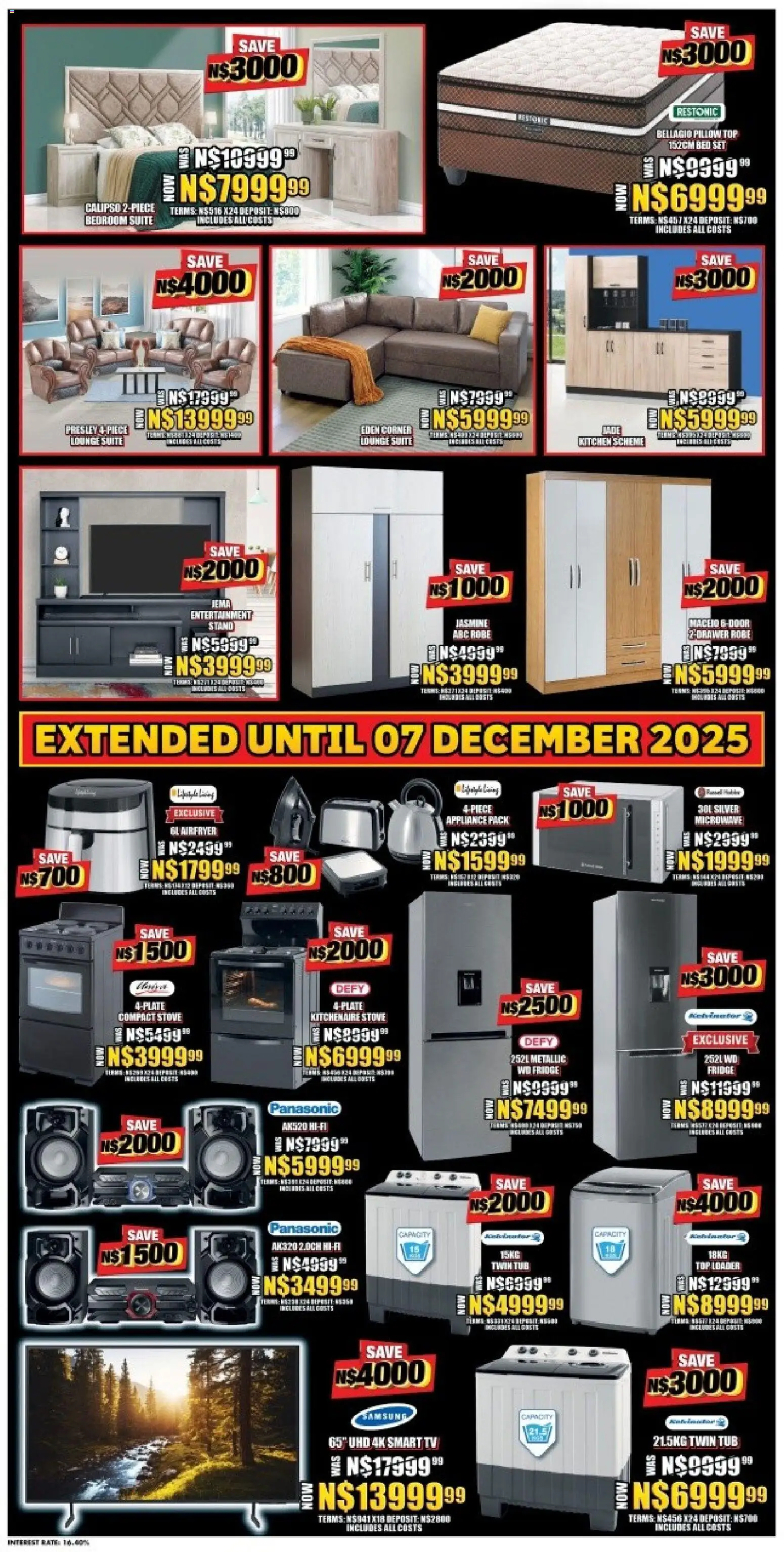 New Lewis Stores catalogue – valid from 01.12.2025 | Page: 2 | Products: Fryer, TV, Microwave, Lounge suite New Lewis Stores catalogue – valid from 01.12.2025 | Page: 2 | Products: Fryer, TV, Microwave, Lounge suite