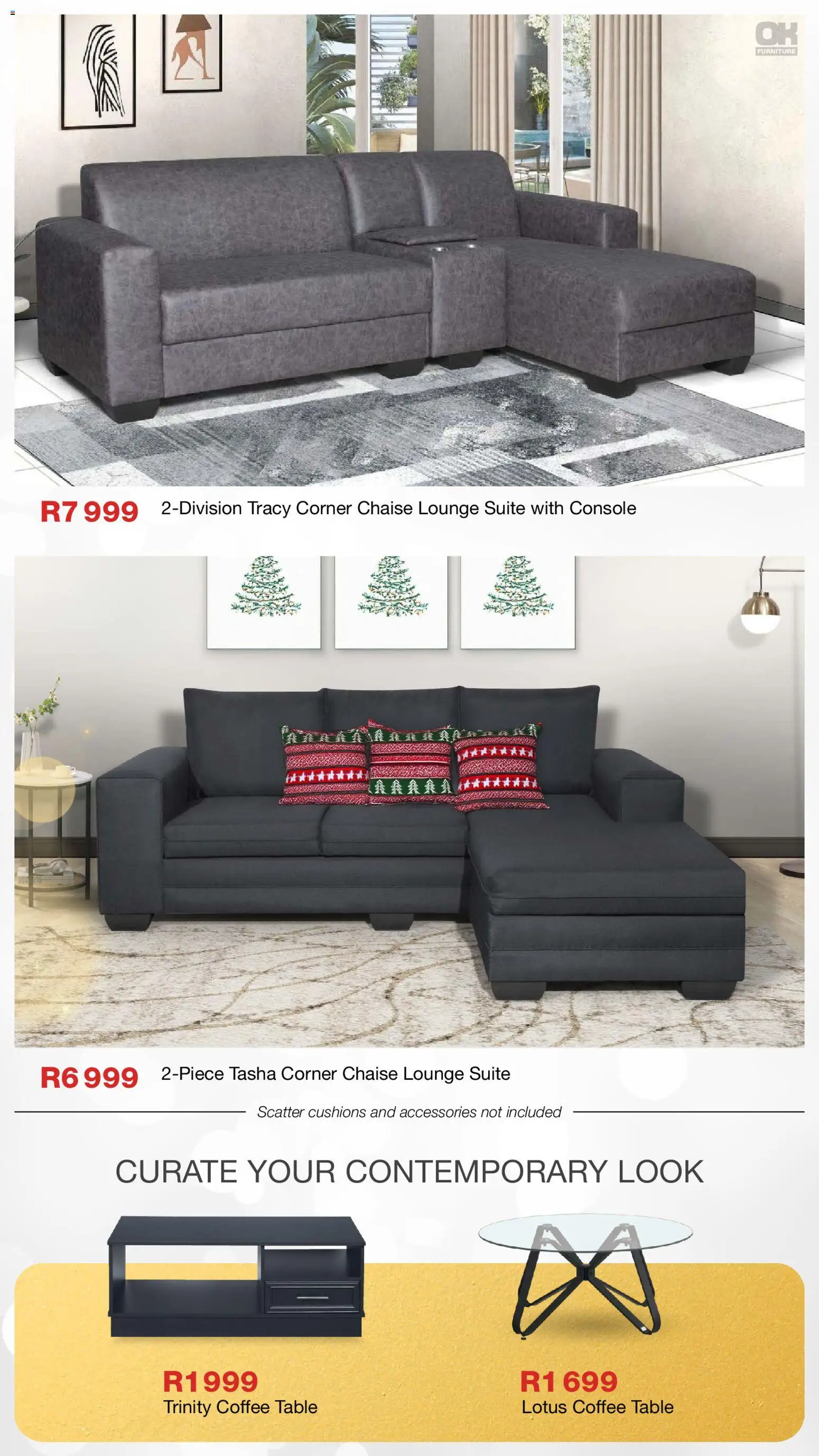 New OK Furniture catalogue – valid from 17.11.2025 | Page: 8 | Products: Coffee table, Lounge suite, Coffee, Chaise New OK Furniture catalogue – valid from 17.11.2025 | Page: 8 | Products: Coffee table, Lounge suite, Coffee, Chaise