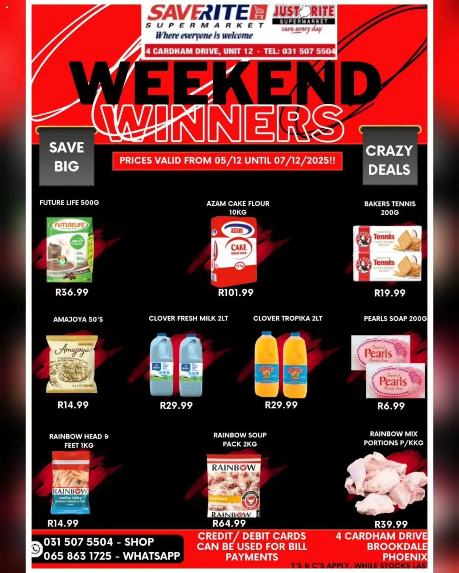 New Saverite catalogue – valid from 05.12.2025 | Page: 2 | Products: Milk, Chicken, Soup, Soap New Saverite catalogue – valid from 05.12.2025 | Page: 2 | Products: Milk, Chicken, Soup, Soap