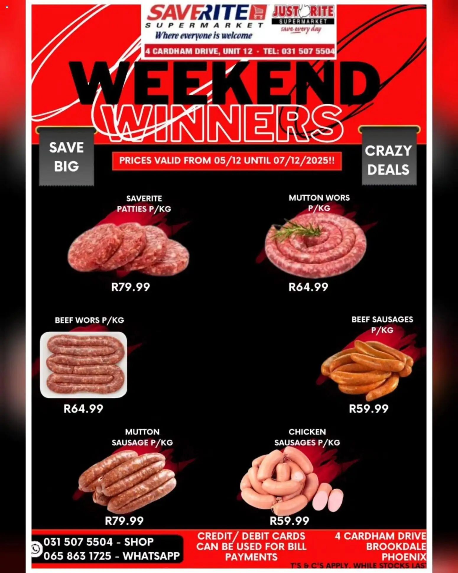 New Saverite catalogue – valid from 05.12.2025 | Page: 3 | Products: Chicken, Beef, Sausage New Saverite catalogue – valid from 05.12.2025 | Page: 3 | Products: Chicken, Beef, Sausage