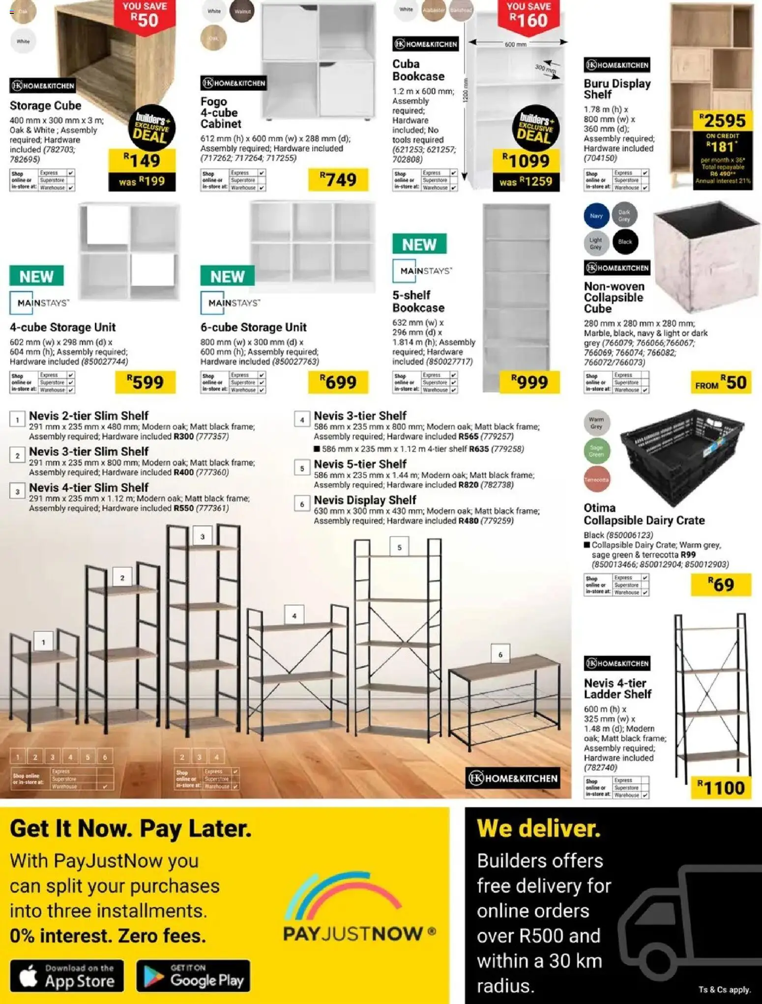 New Builders catalogue – valid from 02.12.2025 | Page: 5 | Products: Bookcase, Crate, Light, Ladder shelf