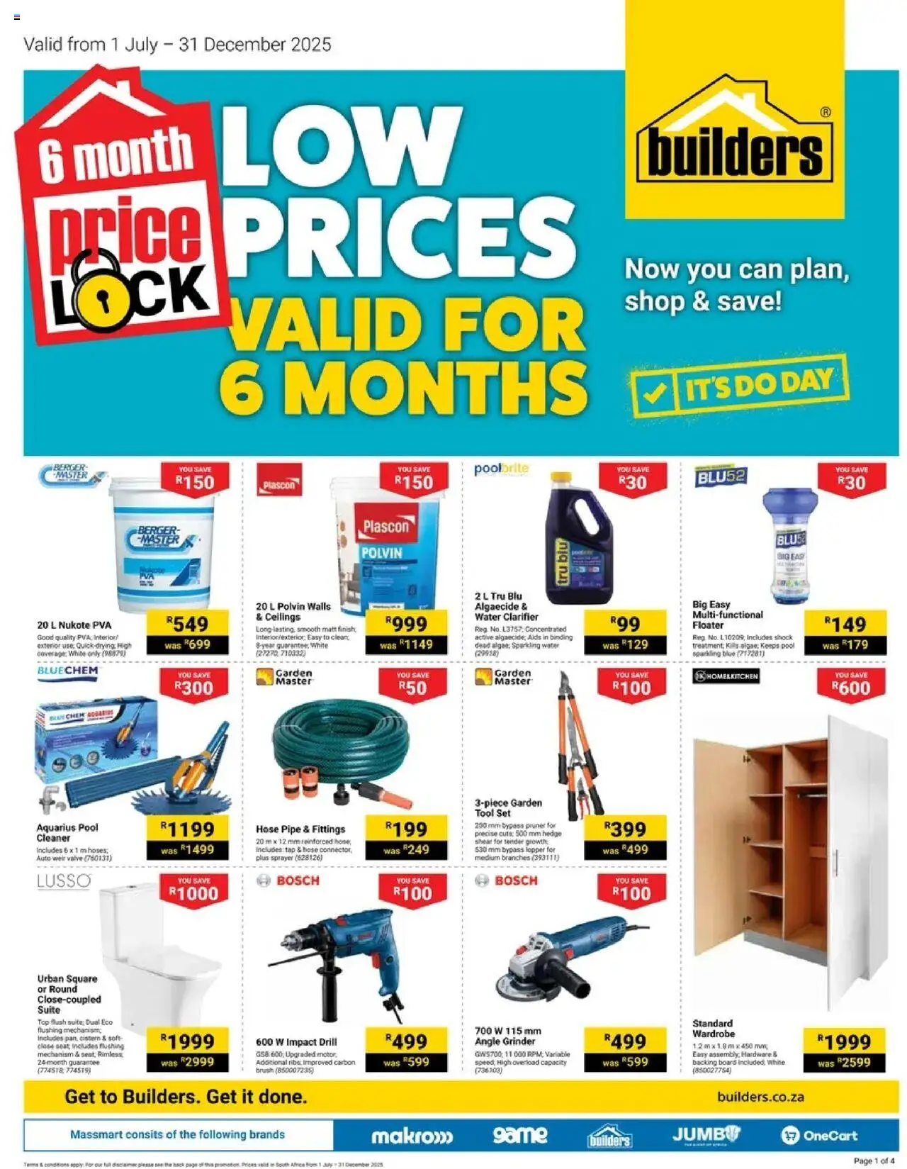 Builders – Price Lock Low Prices 01 July