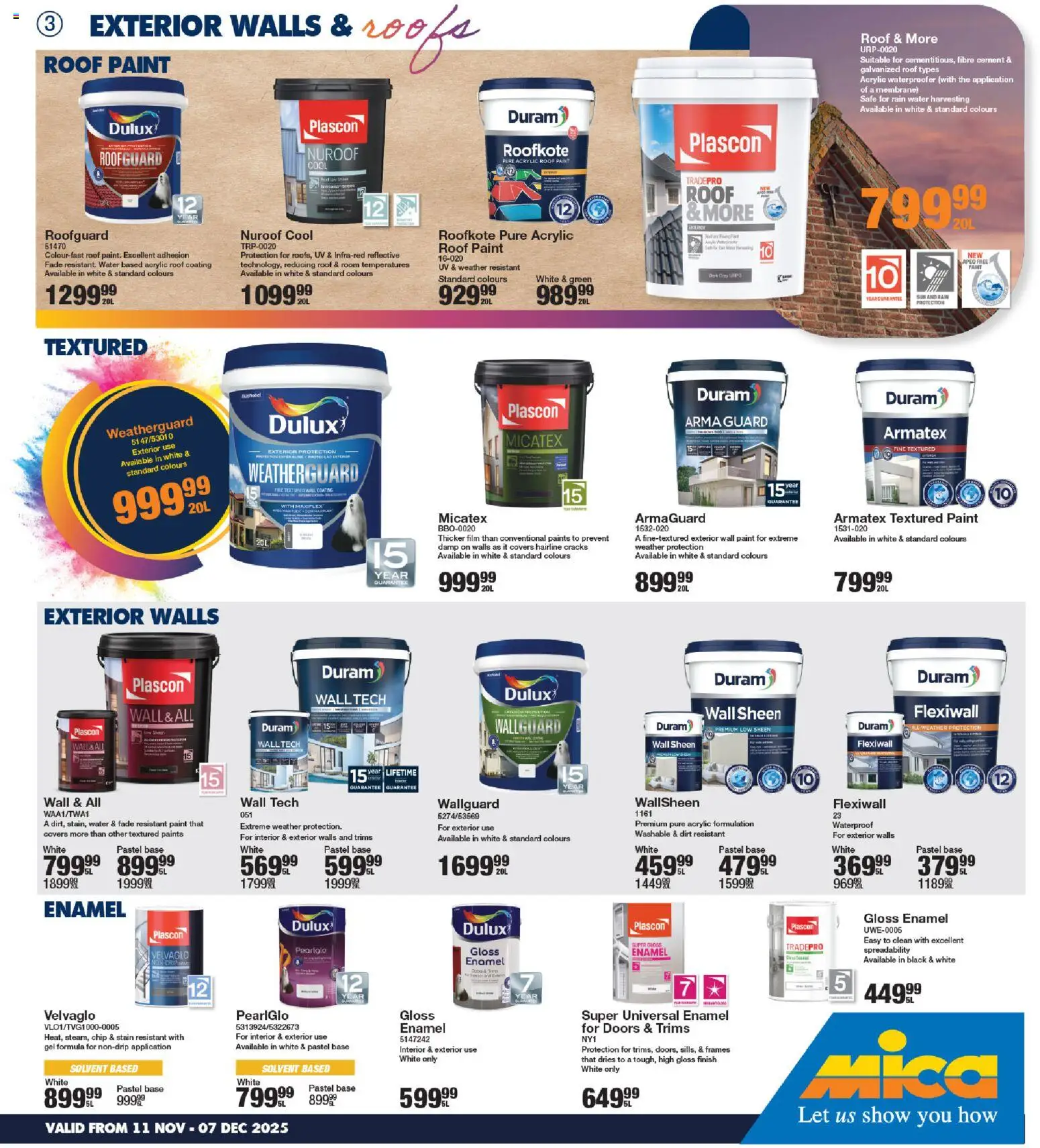 New MICA catalogue – valid from 11.11.2025 | Page: 3 | Products: Gloss, Paint, Water, Cement New MICA catalogue – valid from 11.11.2025 | Page: 3 | Products: Gloss, Paint, Water, Cement