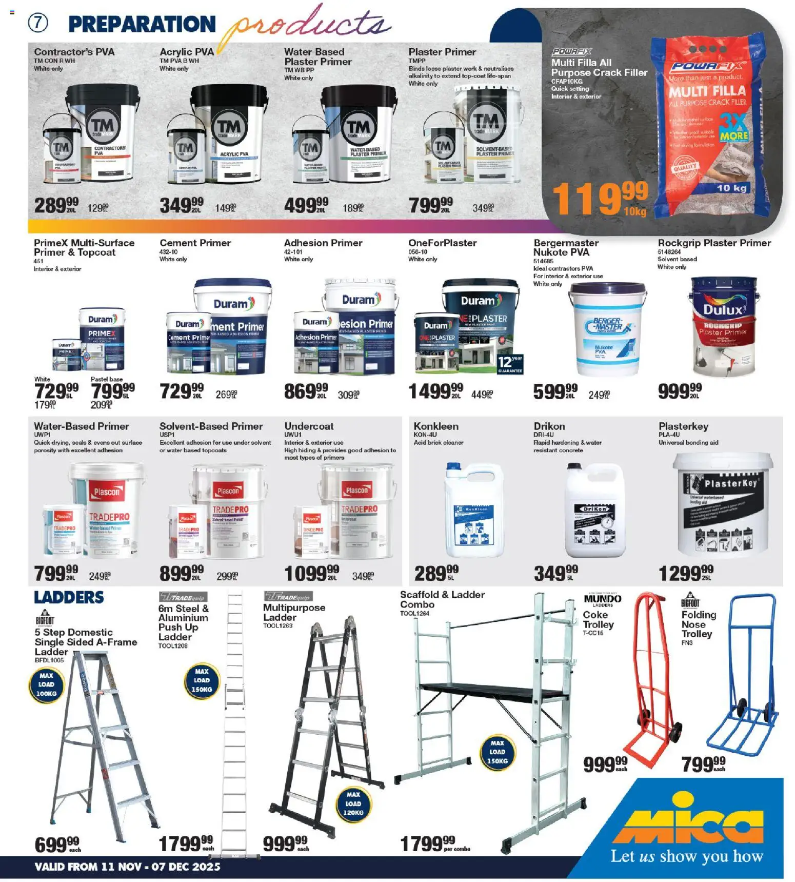 New MICA catalogue – valid from 11.11.2025 | Page: 7 | Products: Plaster primer, Coke, Crack filler, Cement New MICA catalogue – valid from 11.11.2025 | Page: 7 | Products: Plaster primer, Coke, Crack filler, Cement