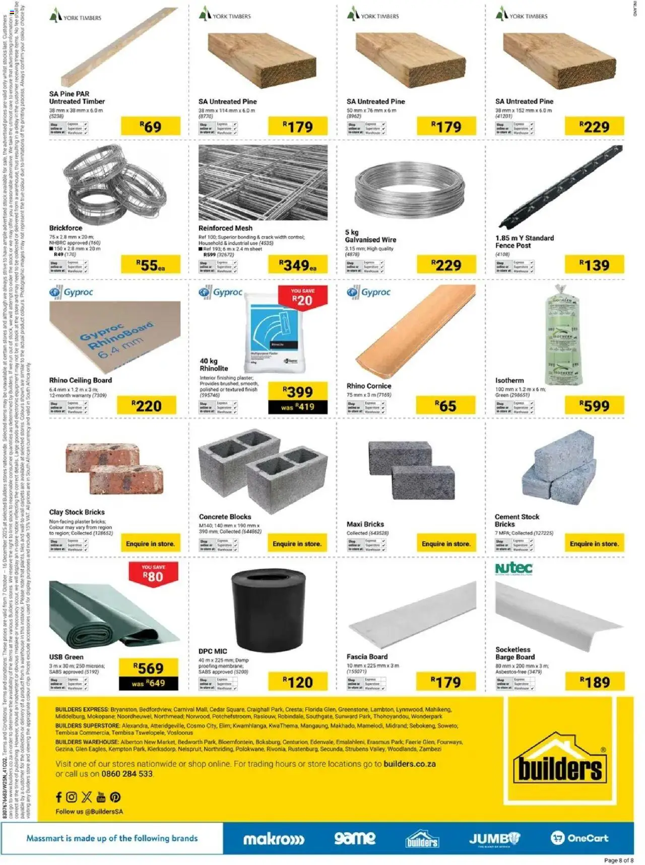 New Builders catalogue – valid from 07.10.2025 | Page: 8 | Products: USB, Stock, Cement, Clay