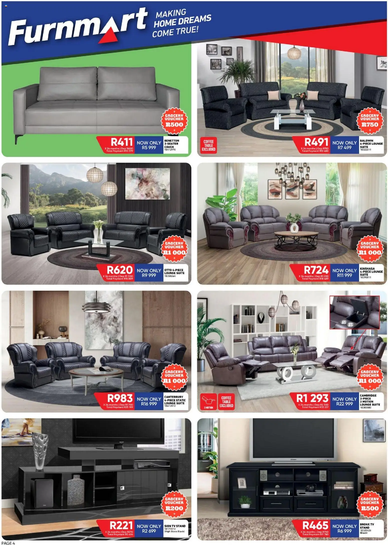 New Furnmart catalogue – valid from 04.12.2025 | Page: 4 | Products: Gloss, TV, Table, Lounge suite