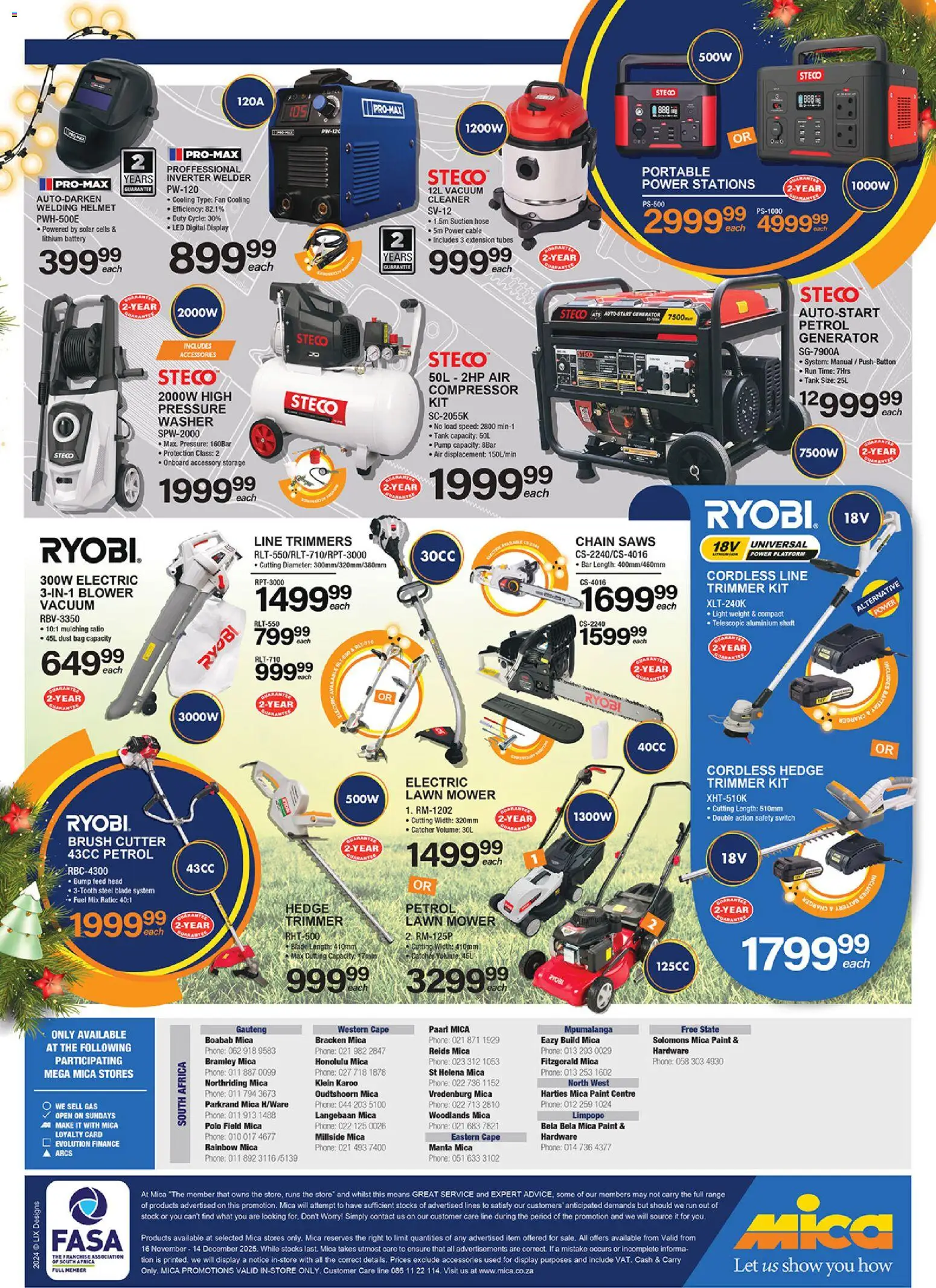 New MICA catalogue – valid from 16.11.2025 | Page: 2 | Products: Tank, Cutter, Generator, Switch