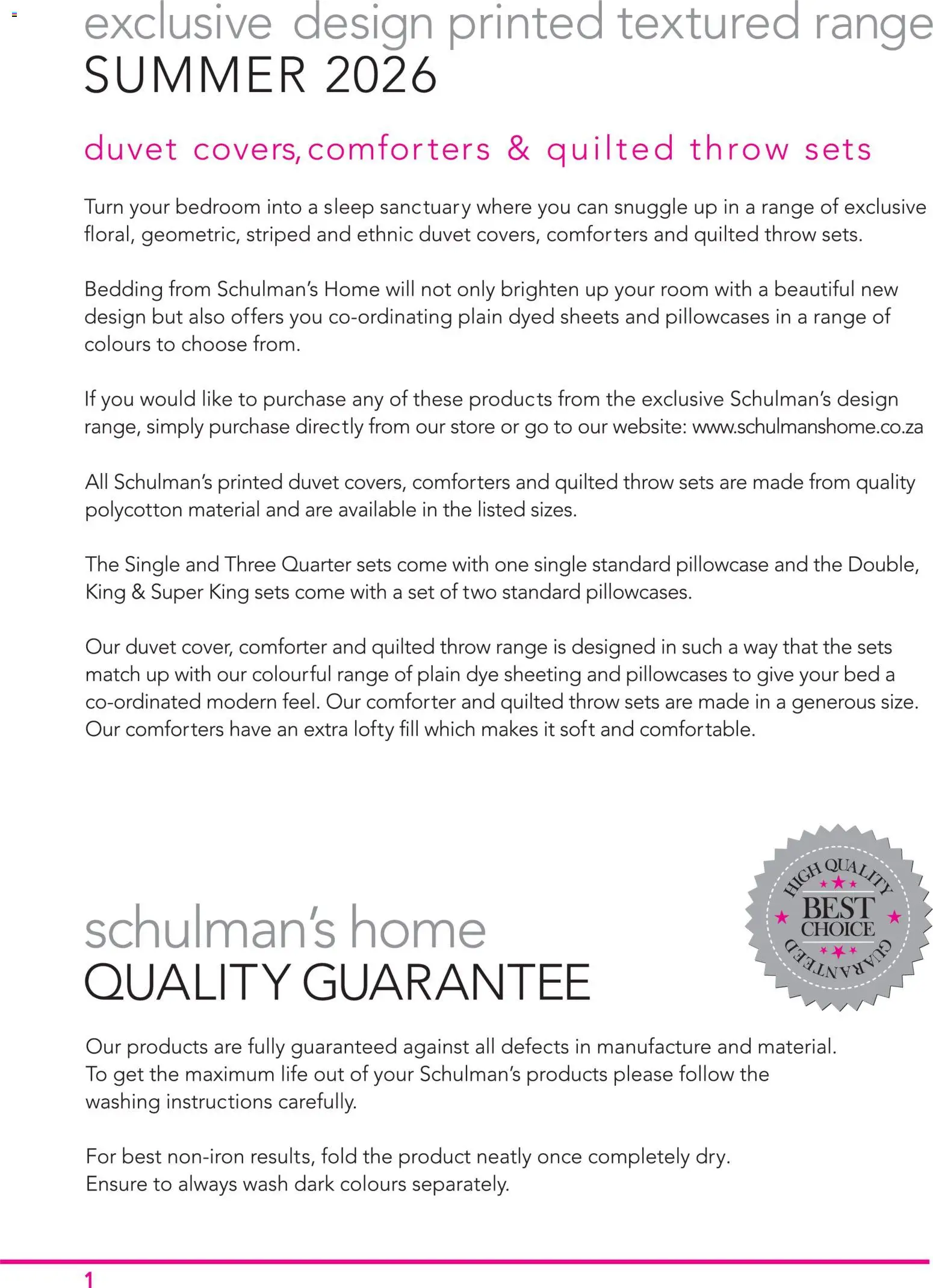 New Schulman's Home catalogue – valid from 17.11.2025 | Page: 2 | Products: Duvet, Bed, Dye New Schulman's Home catalogue – valid from 17.11.2025 | Page: 2 | Products: Duvet, Bed, Dye