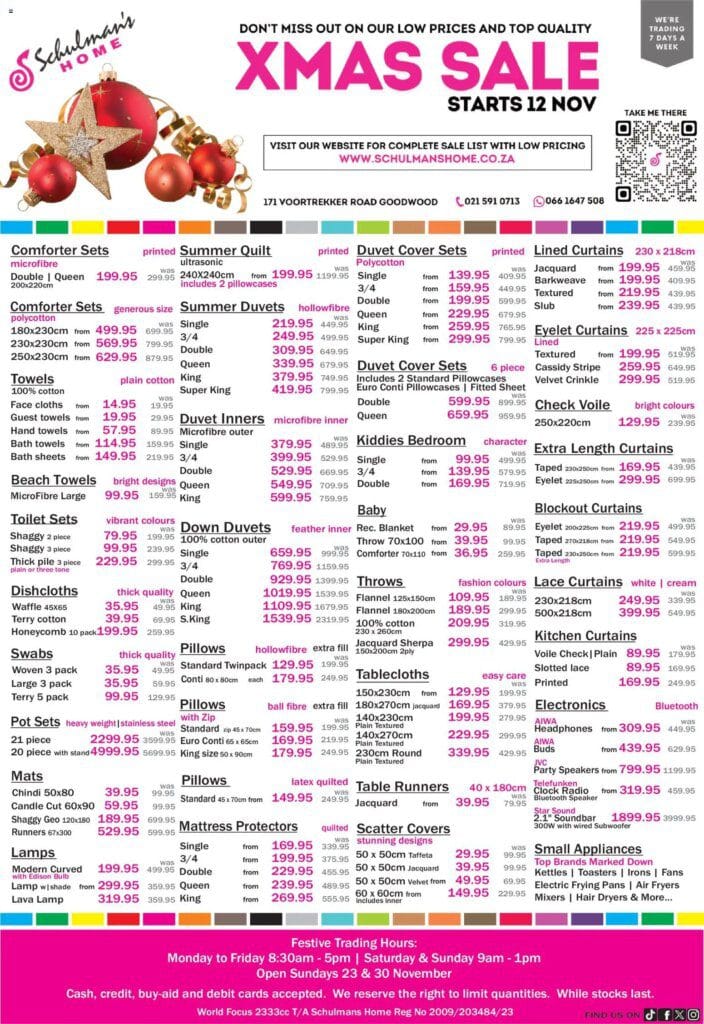 Schulman’s Home Specials (from Wednesday 12/11/2025) Online