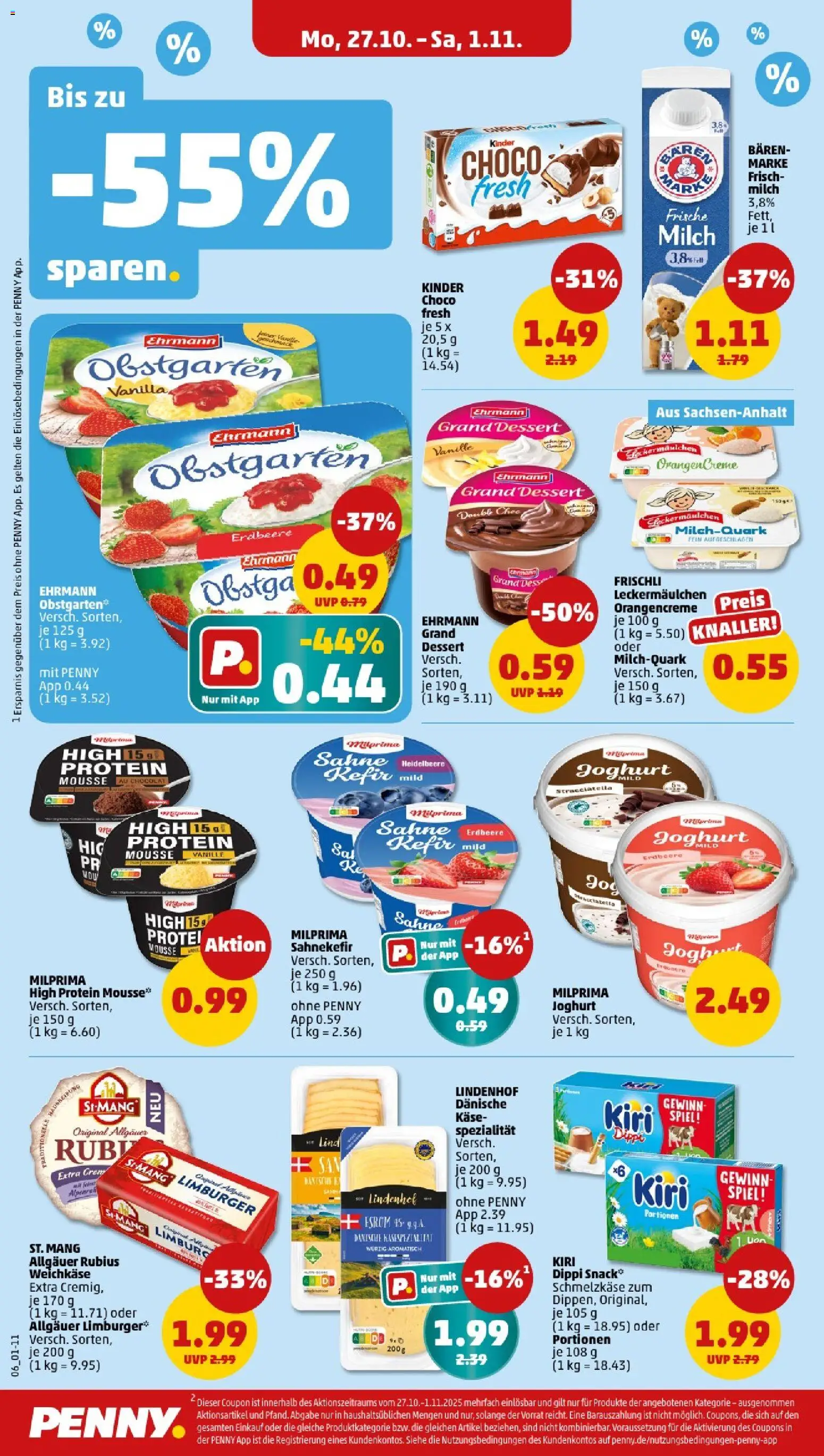 Penny - Sachsen-Anhalt – gültig ab 27.10.2025 | Seite: 8 | Produkte: Milch, Joghurt, Orangen, Creme Penny - Sachsen-Anhalt – gültig ab 27.10.2025 | Seite: 8 | Produkte: Milch, Joghurt, Orangen, Creme