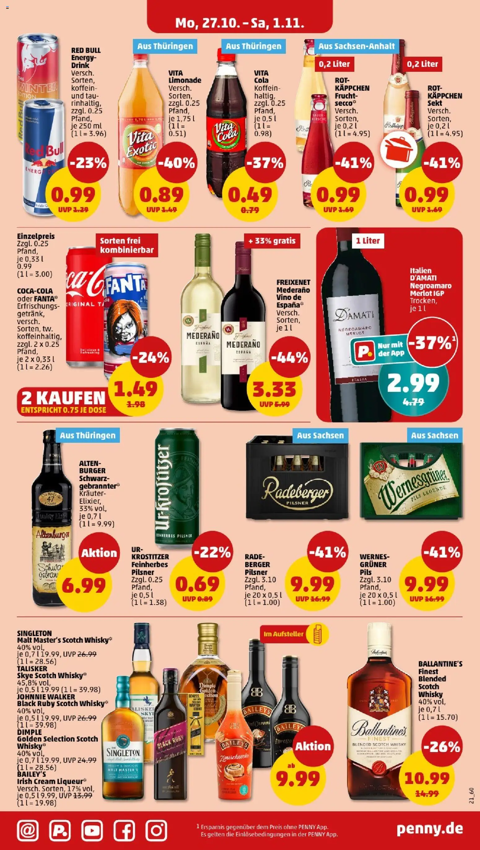 Penny - Sachsen-Anhalt – gültig ab 27.10.2025 | Seite: 23 | Produkte: Fanta, Energy, Limonade, Johnnie walker Penny - Sachsen-Anhalt – gültig ab 27.10.2025 | Seite: 23 | Produkte: Fanta, Energy, Limonade, Johnnie walker