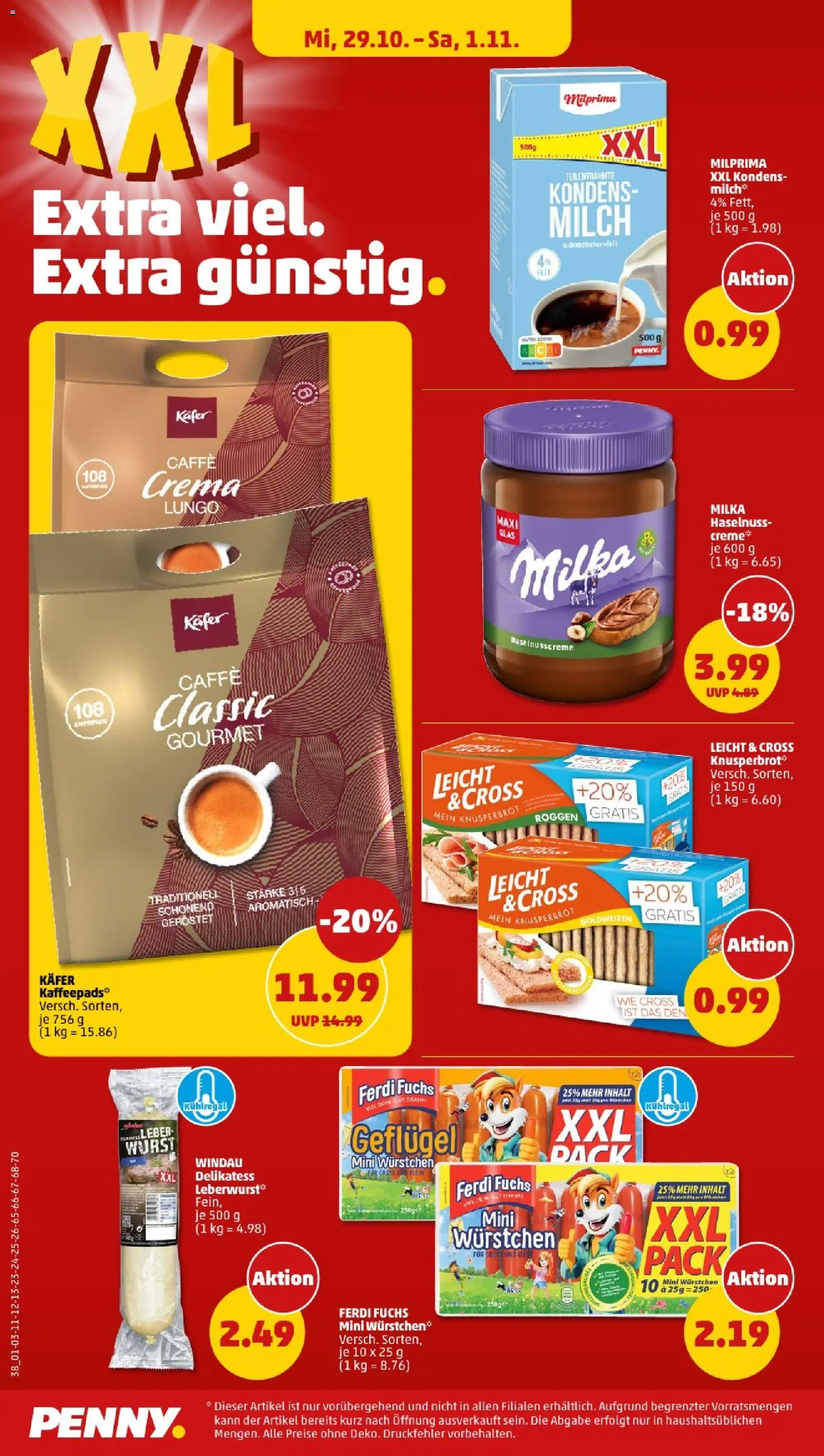 Penny - Sachsen-Anhalt – gültig ab 27.10.2025 | Seite: 40 | Produkte: Kaffeepads, Milch, Milka, Wurst Penny - Sachsen-Anhalt – gültig ab 27.10.2025 | Seite: 40 | Produkte: Kaffeepads, Milch, Milka, Wurst