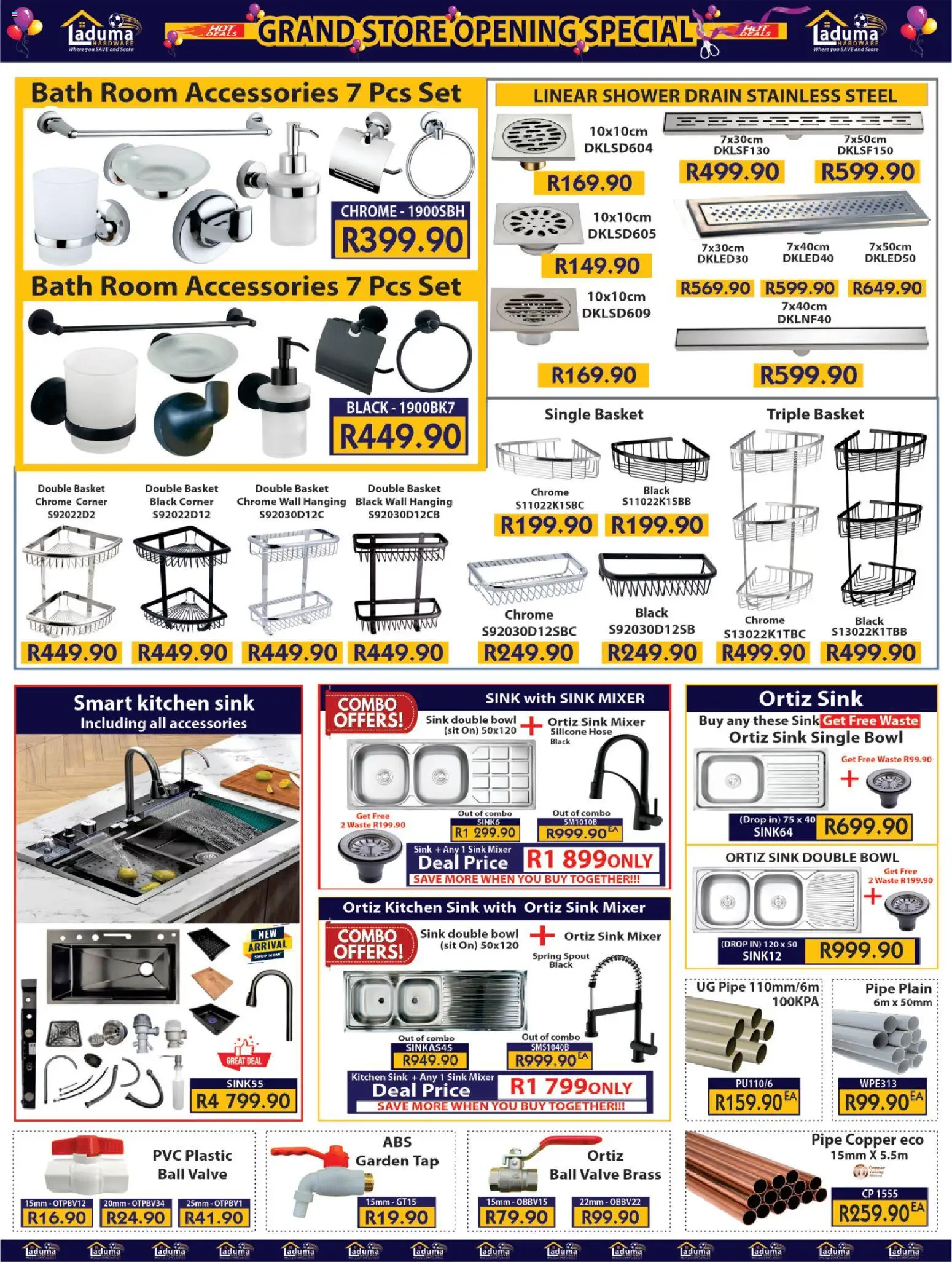 New Laduma Hardware catalogue – valid from 20.11.2025 | Page: 12 | Products: Bath, Basket, Pipe, Silicone