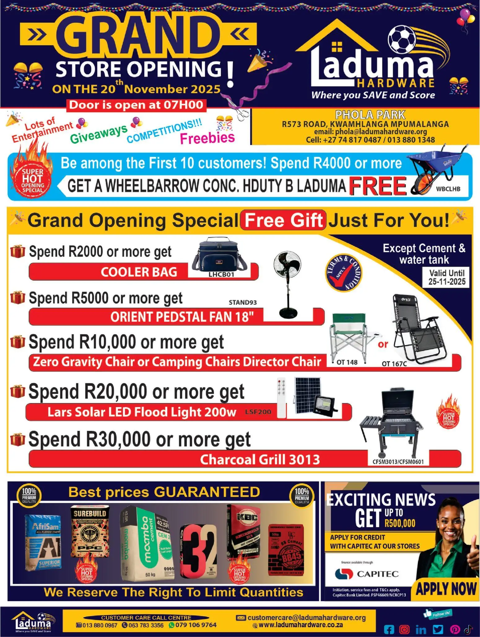 Laduma Hardware - Grand Store Opening (20/11/2025 - 10/12/2025) Online 3 Laduma Hardware – Grand Store Opening (20/11/2025 – 10/12/2025) Online