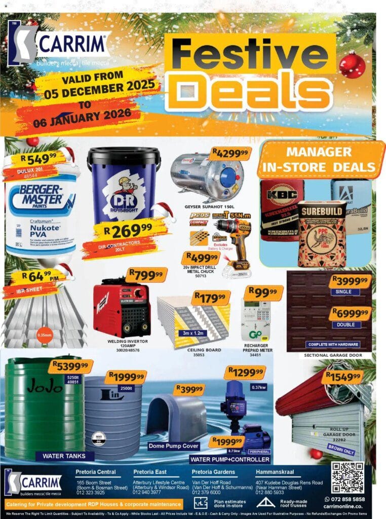 K. Carrim Specials (05/12/2025 – 06/01/2026) Online