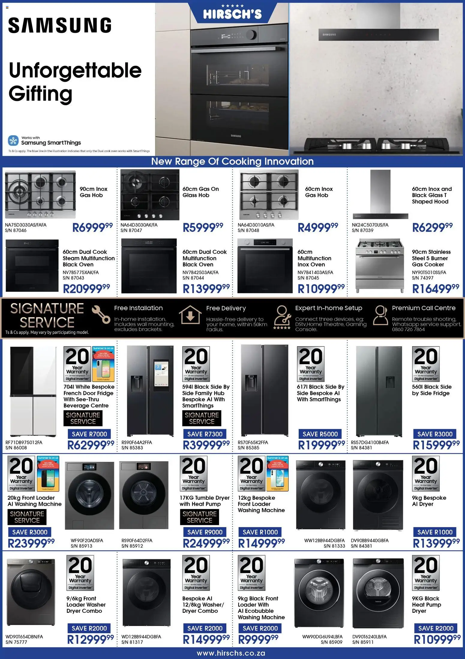 New Hirsch's catalogue – valid from 01.12.2025 | Page: 3 | Products: Washing machine, Dryer, Hob, Compressor