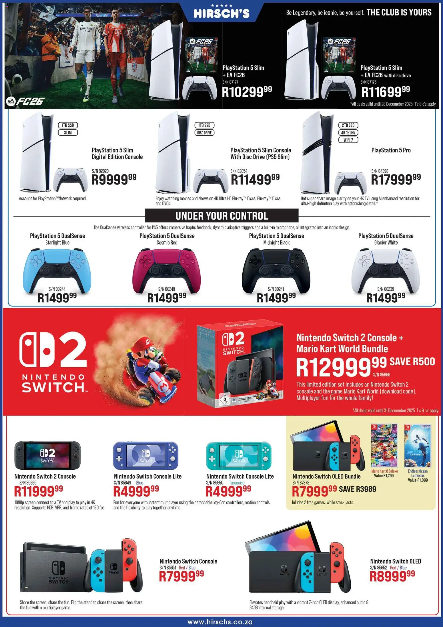 New Hirsch's catalogue – valid from 01.12.2025 | Page: 32 | Products: Audio, Playstation, TV, Switch