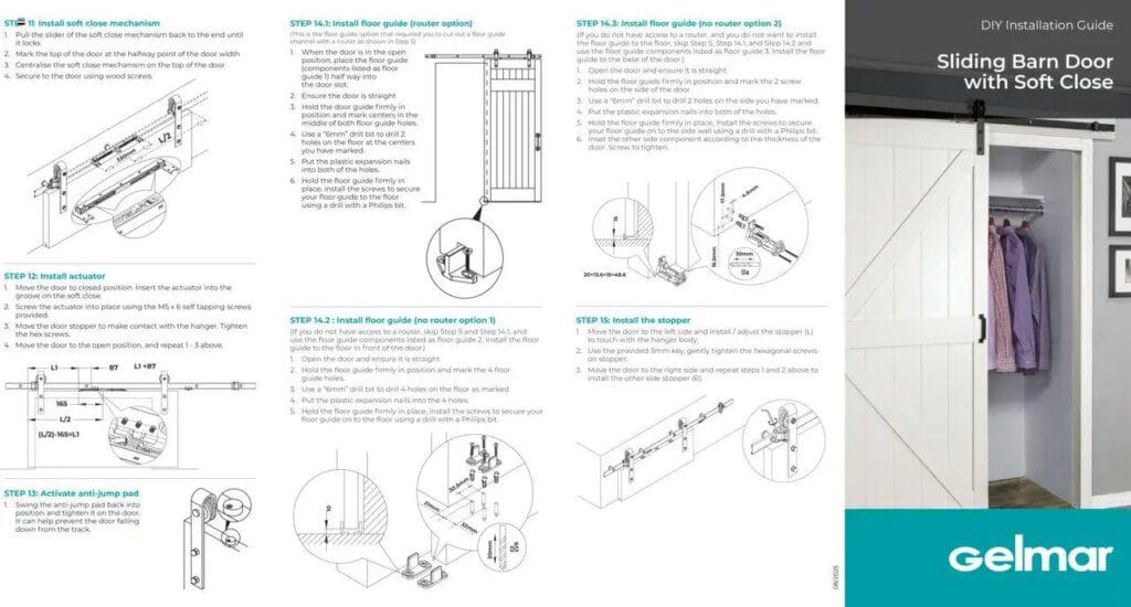 Gelmar -Sliding Barn Door with Soft Close (from Monday 18/08/2025) Online