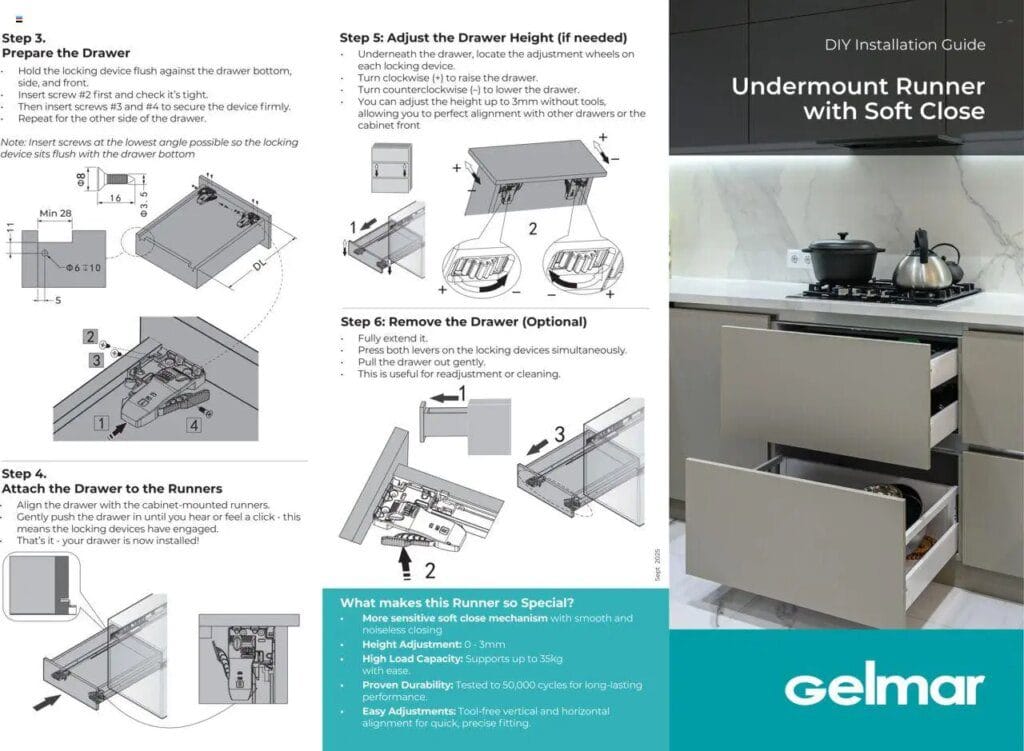 Gelmar – Undermount Runner with Soft Close (from Monday 01/09/2025) Online