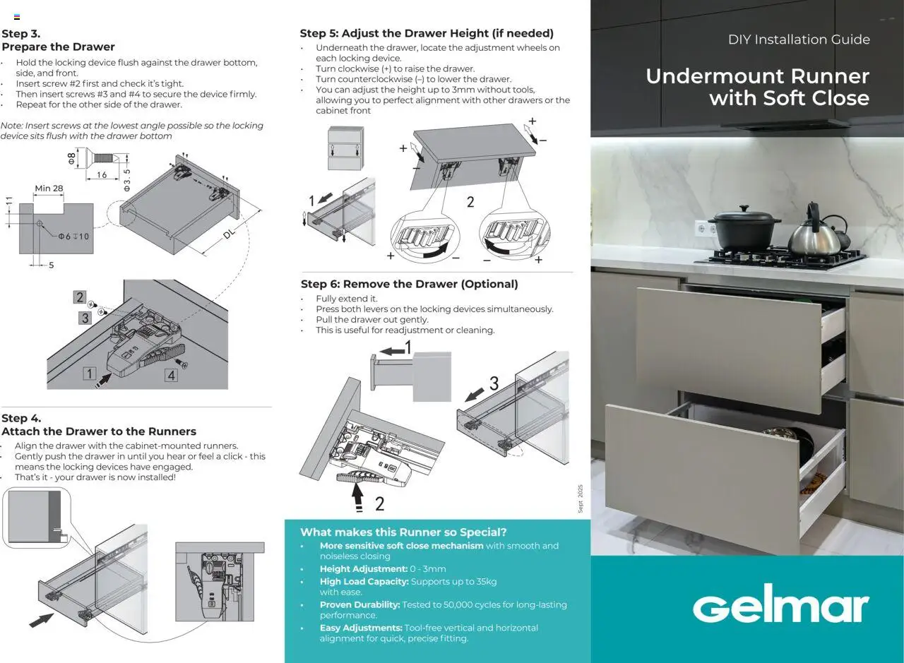 Gelmar – Undermount Runner with Soft Close (from Monday 01/09/2025) Online