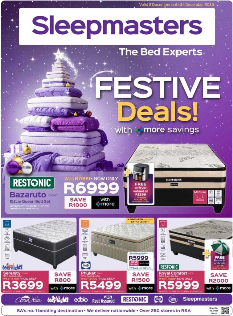 Sleepmasters – Festive Deals (02/12/2025 – 24/12/2025) Online
