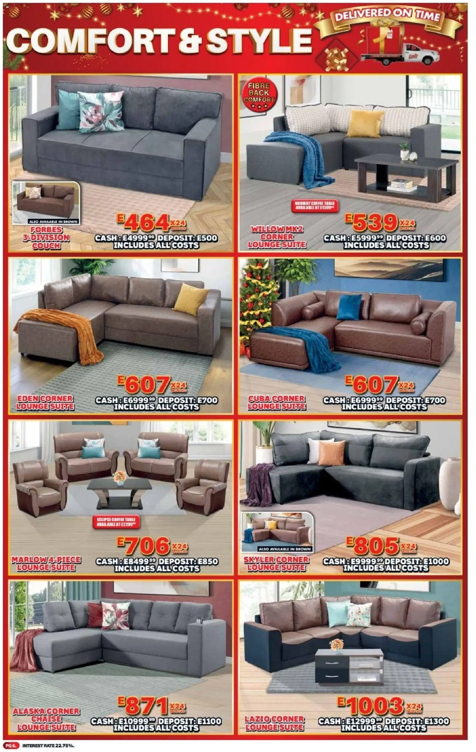New Lewis Stores catalogue – valid from 08.12.2025 | Page: 6 | Products: Couch, Coffee table, Coffee, Chaise New Lewis Stores catalogue – valid from 08.12.2025 | Page: 6 | Products: Couch, Coffee table, Coffee, Chaise