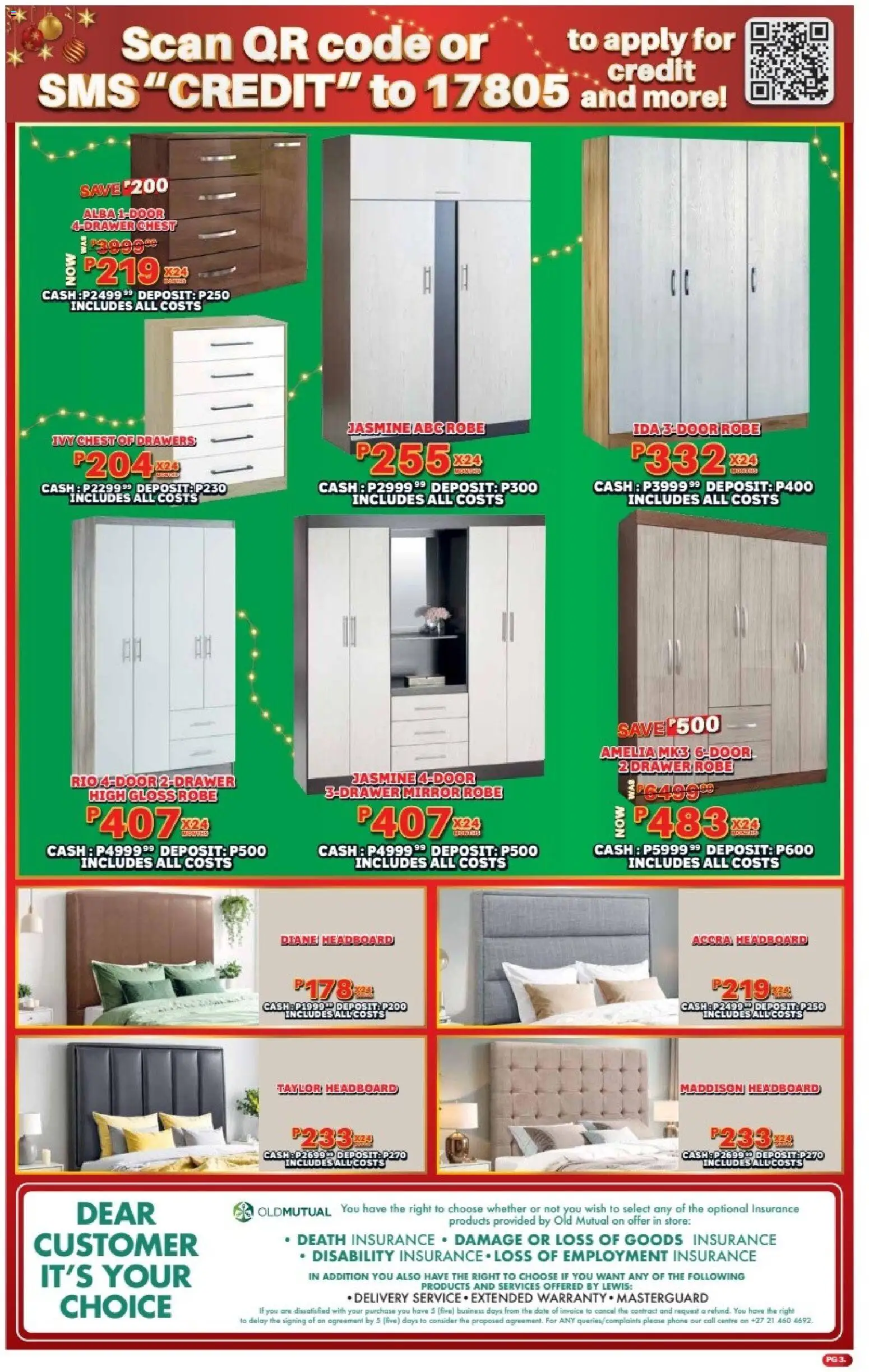 New Lewis Stores catalogue – valid from 08.12.2025 | Page: 3 | Products: Gloss, Phone, Chest of drawers, Mirror New Lewis Stores catalogue – valid from 08.12.2025 | Page: 3 | Products: Gloss, Phone, Chest of drawers, Mirror