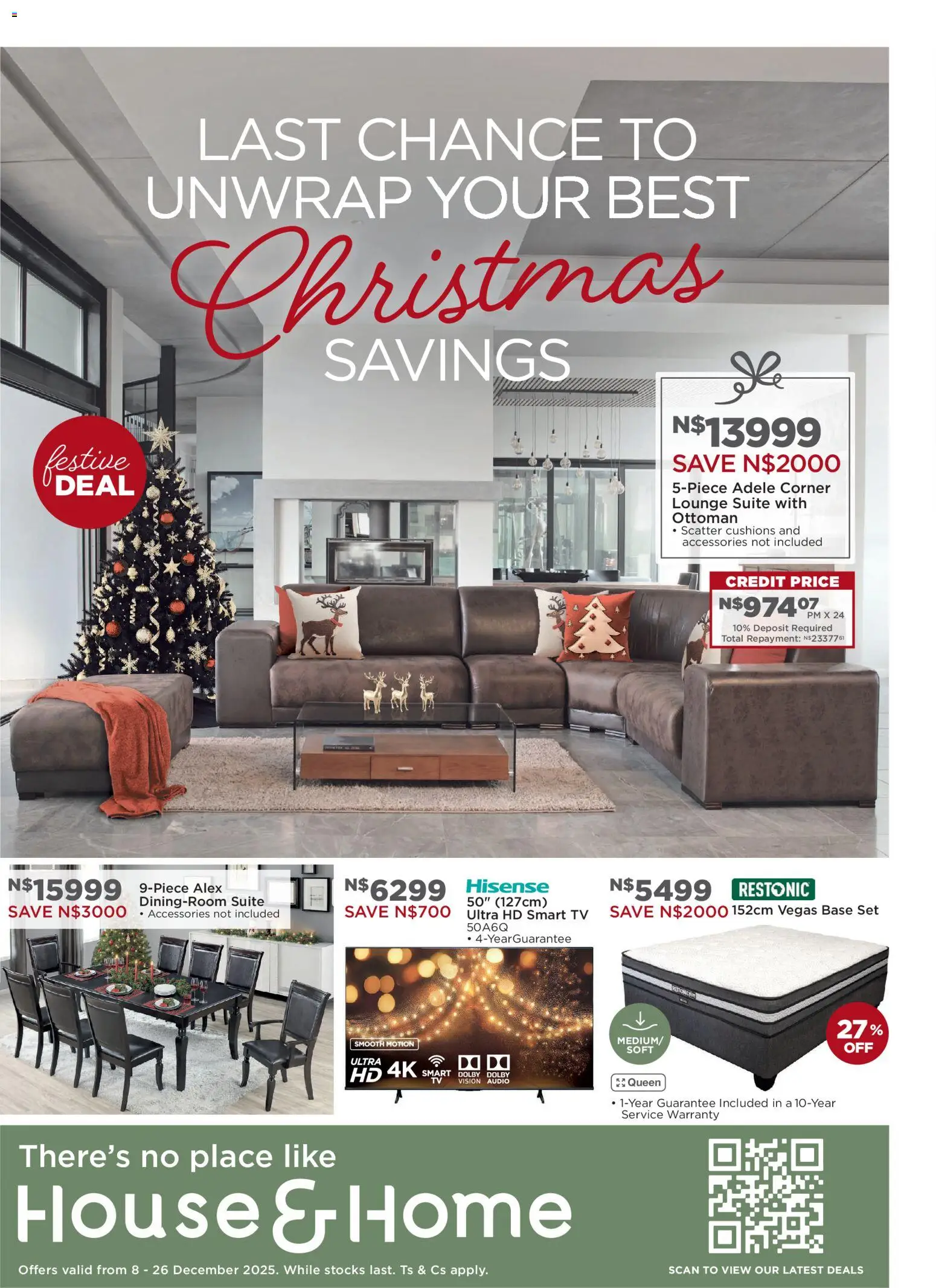 New House and Home catalogue – valid from 08.12.2025 | Page: 1 | Products: Audio, TV, Lounge suite, Ottoman New House and Home catalogue – valid from 08.12.2025 | Page: 1 | Products: Audio, TV, Lounge suite, Ottoman