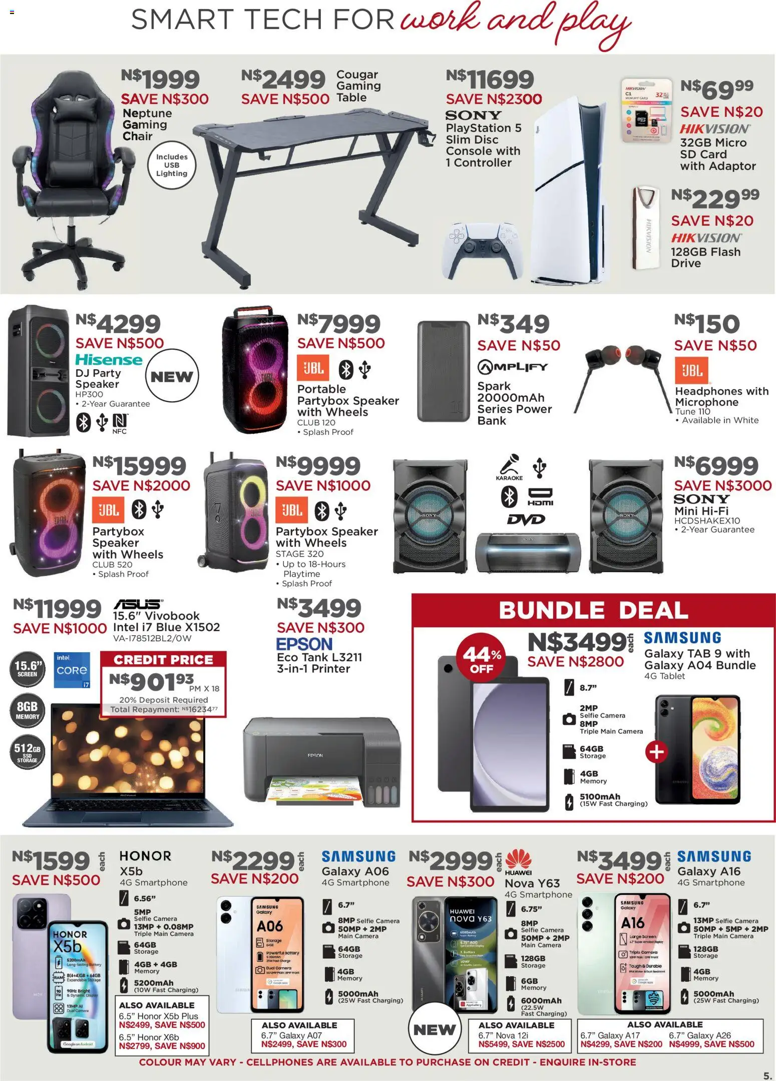 New House and Home catalogue – valid from 08.12.2025 | Page: 5 | Products: Smartphone, Printer, Headphones, Tank New House and Home catalogue – valid from 08.12.2025 | Page: 5 | Products: Smartphone, Printer, Headphones, Tank