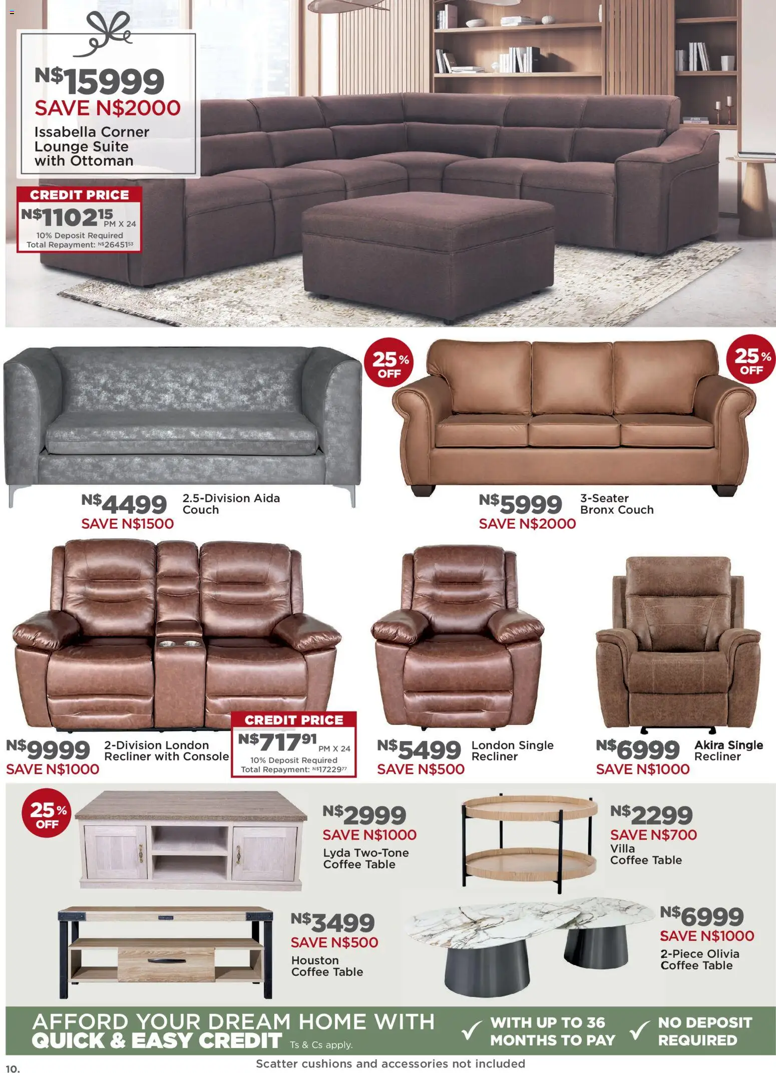 New House and Home catalogue – valid from 08.12.2025 | Page: 10 | Products: Couch, Coffee table, Lounge suite, Coffee New House and Home catalogue – valid from 08.12.2025 | Page: 10 | Products: Couch, Coffee table, Lounge suite, Coffee