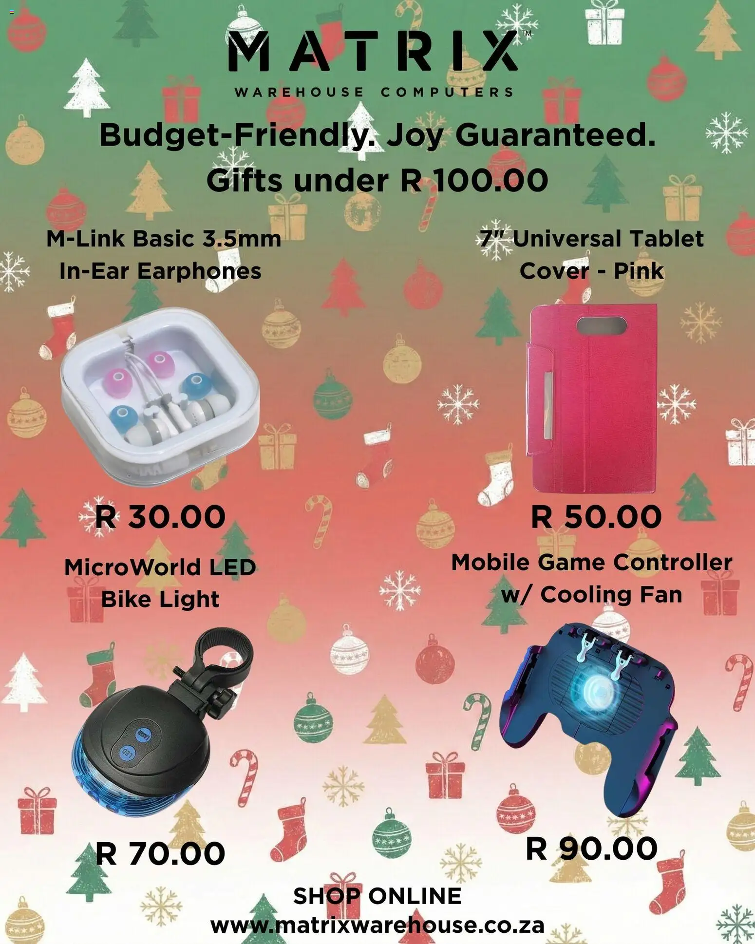 Matrix Warehouse Gifts under R100 (from Monday 08/12/2025) Online 1