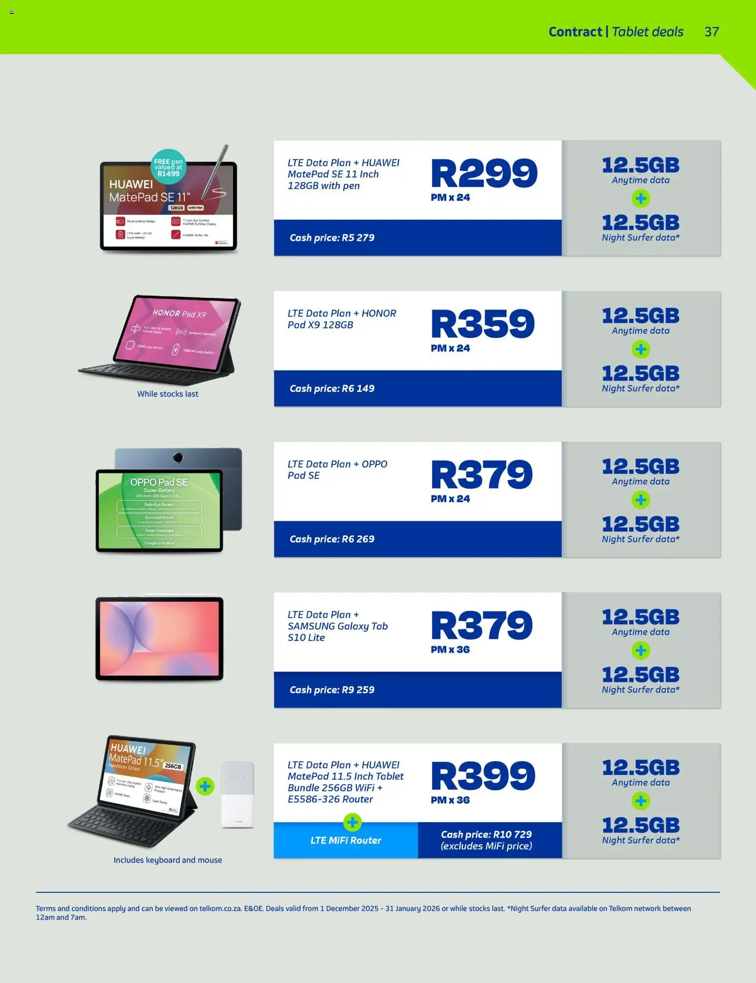 New Telkom catalogue – valid from 01.12.2025 | Page: 35 | Products: Router, Tablet, Mouse, Battery New Telkom catalogue – valid from 01.12.2025 | Page: 35 | Products: Router, Tablet, Mouse, Battery
