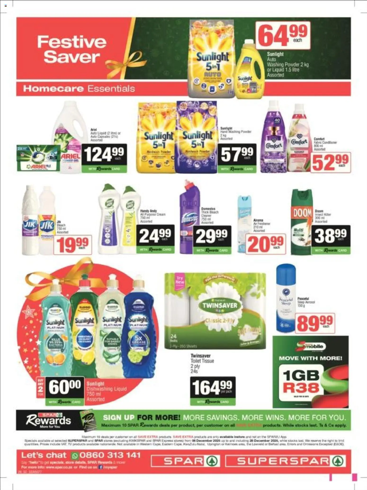 New Superspar catalogue – valid from 08.12.2025 | Page: 20 | Products: TV, Toilet, Powder, Dishwashing liquid New Superspar catalogue – valid from 08.12.2025 | Page: 20 | Products: TV, Toilet, Powder, Dishwashing liquid