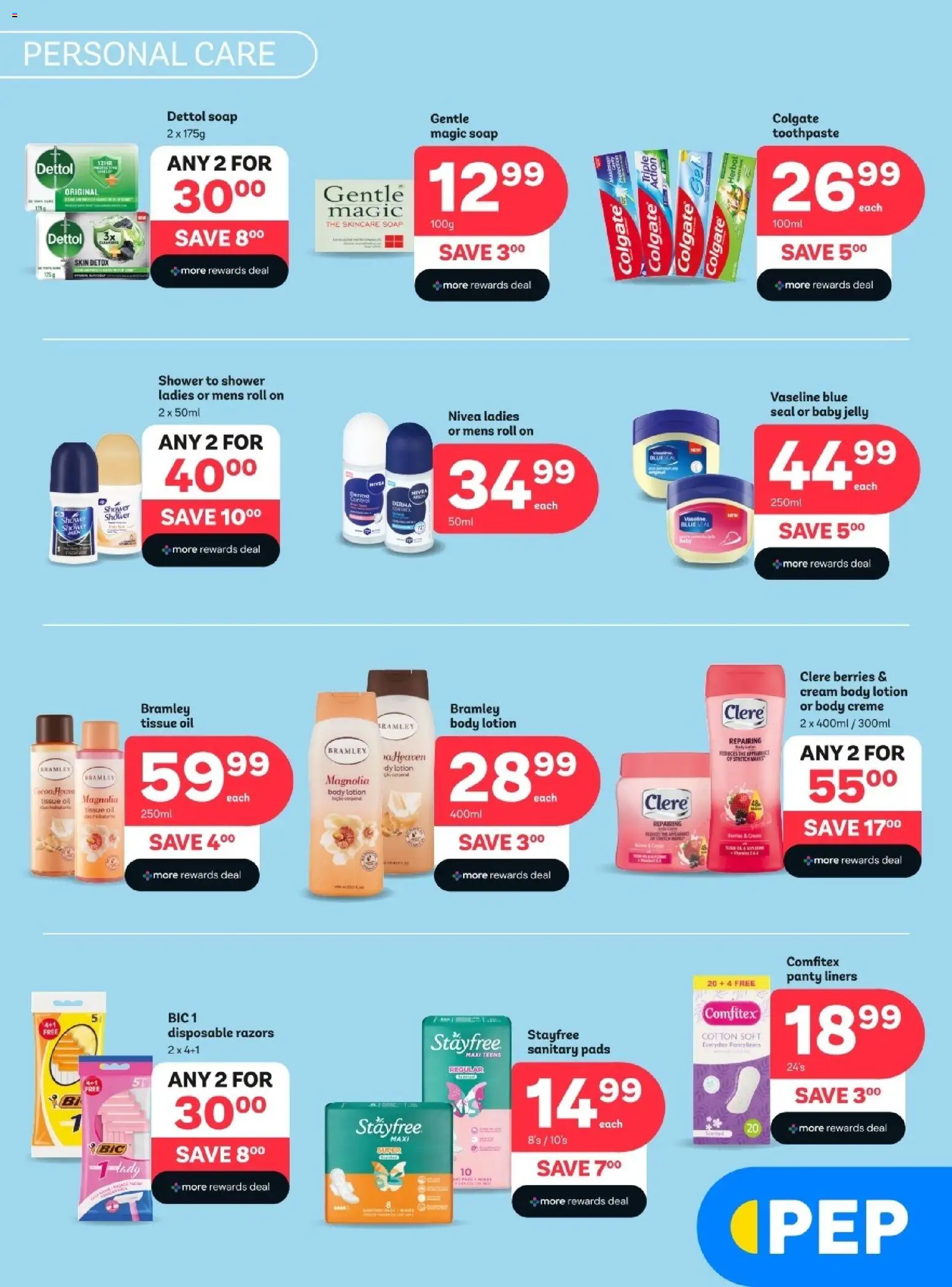 New PEP Stores catalogue – valid from 01.12.2025 | Page: 2 | Products: Tissue oil, Oil, Toothpaste, Panty liners