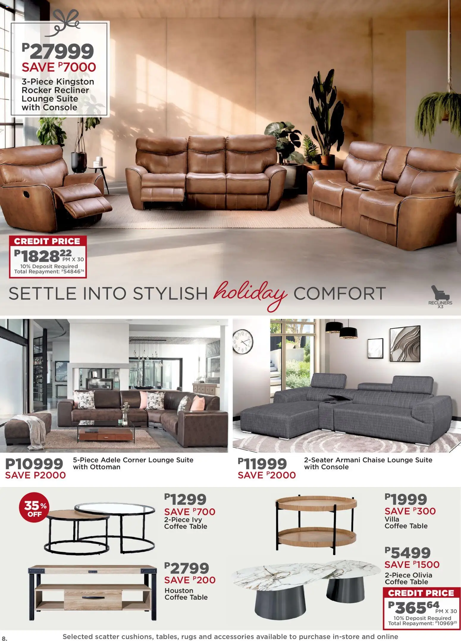 New House and Home catalogue – valid from 08.12.2025 | Page: 8 | Products: Table, Lounge suite, Coffee, Chaise