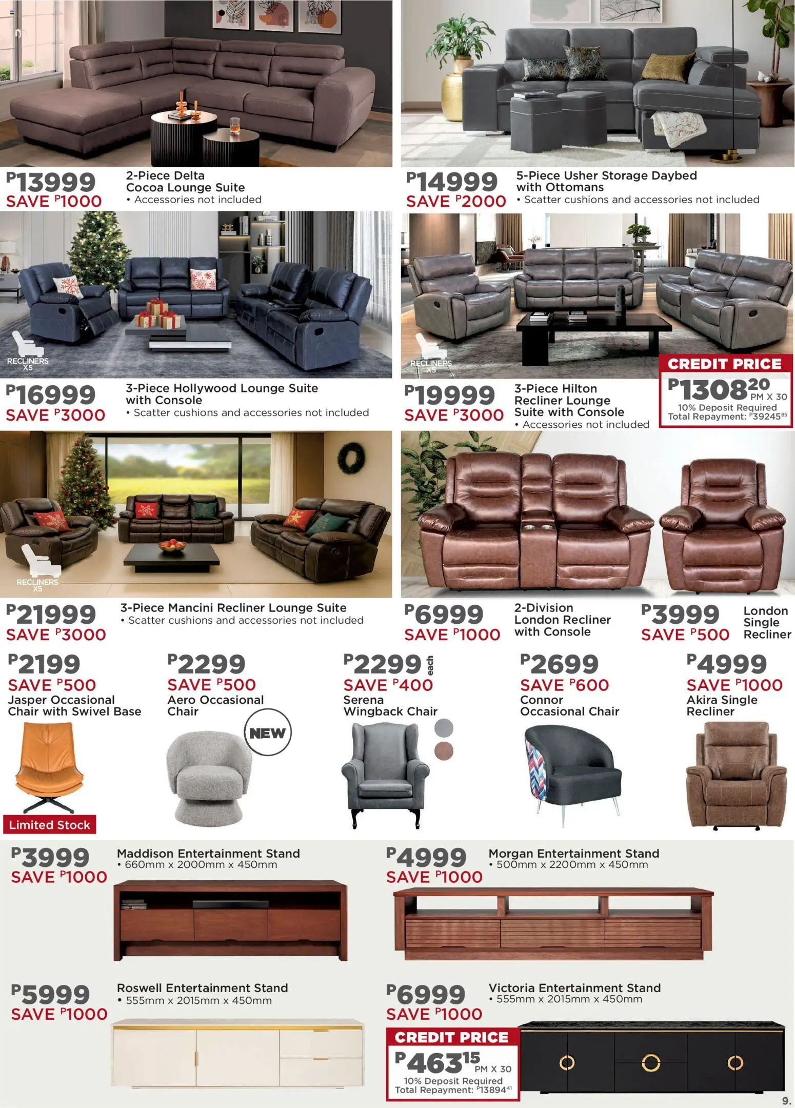 New House and Home catalogue – valid from 08.12.2025 | Page: 9 | Products: Chair, Lounge suite, Stock