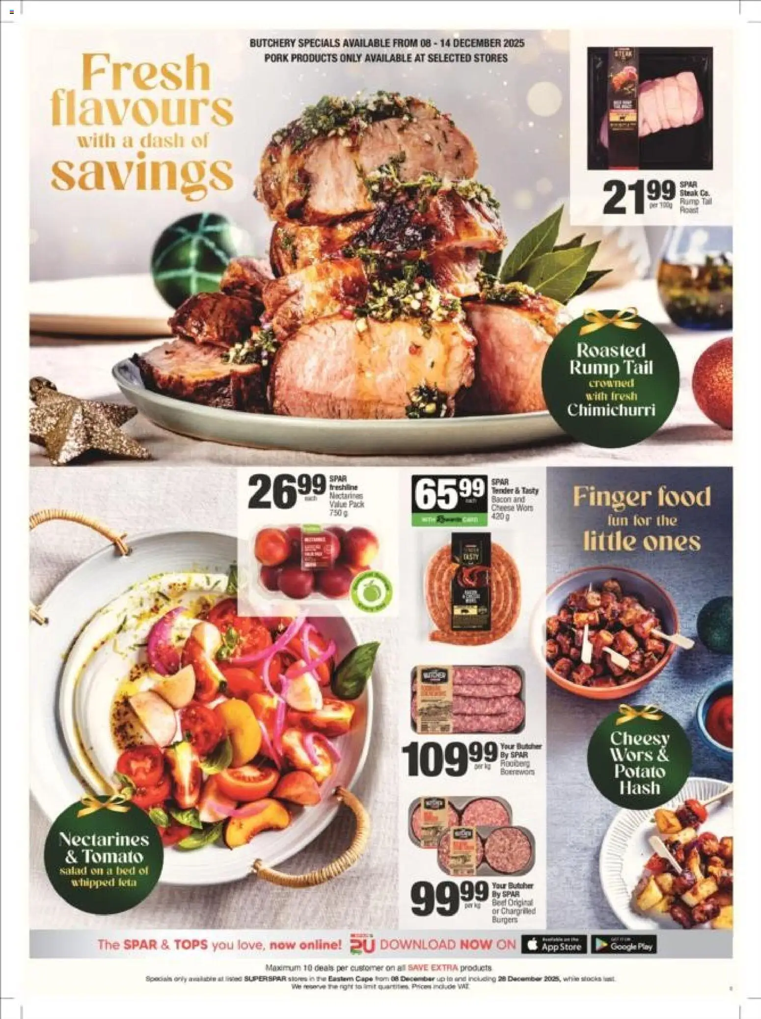 New Superspar catalogue – valid from 08.12.2025 | Page: 5 | Products: Pork, Burgers, Nectarines, Bacon New Superspar catalogue – valid from 08.12.2025 | Page: 5 | Products: Pork, Burgers, Nectarines, Bacon