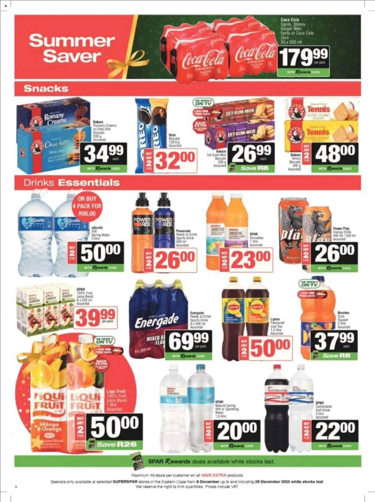New Superspar catalogue – valid from 08.12.2025 | Page: 16 | Products: TV, Squash, Beer, Snacks New Superspar catalogue – valid from 08.12.2025 | Page: 16 | Products: TV, Squash, Beer, Snacks