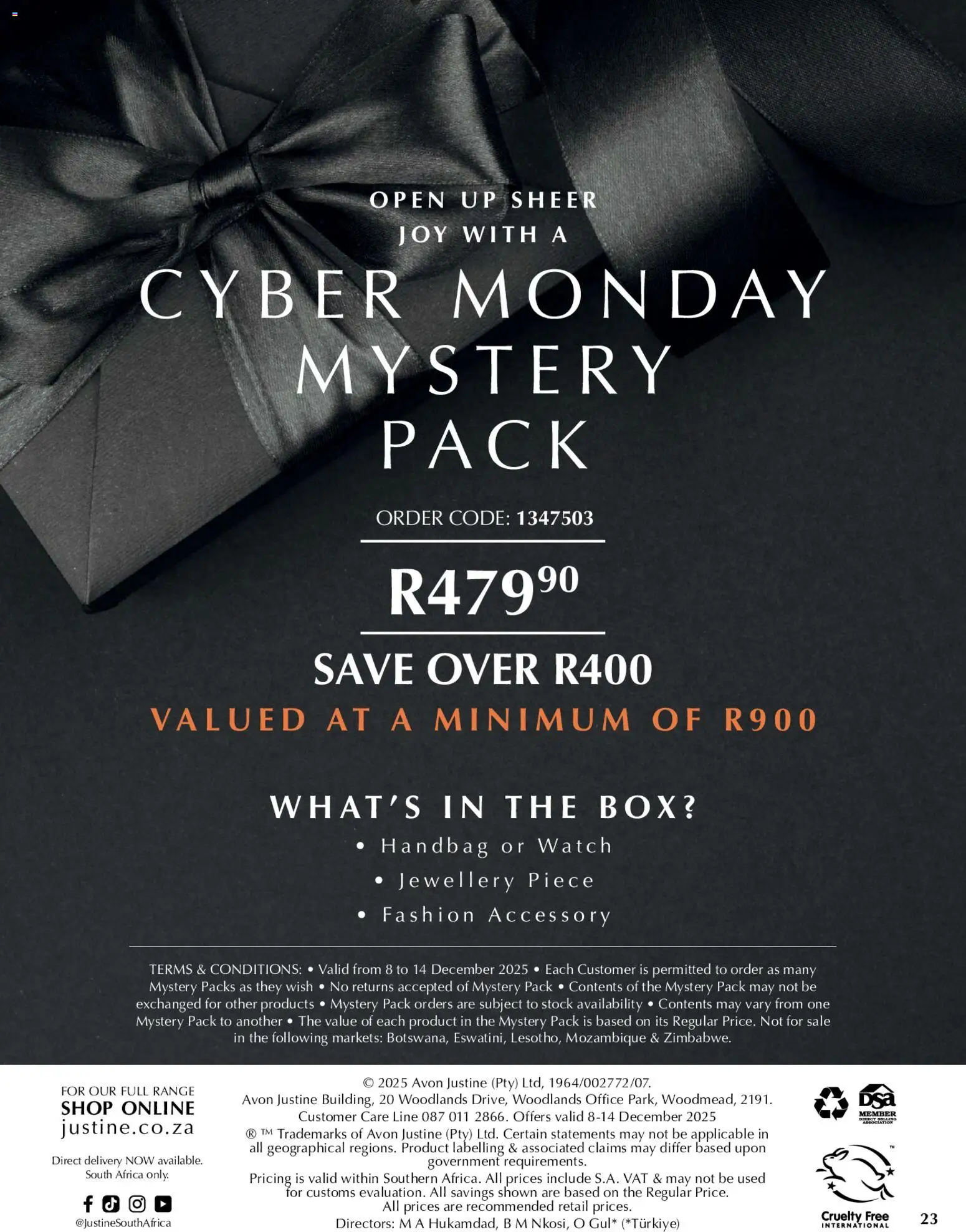 New Justine catalogue – valid from 08.12.2025 | Page: 23 | Products: Watch, Handbag, Box, Stock