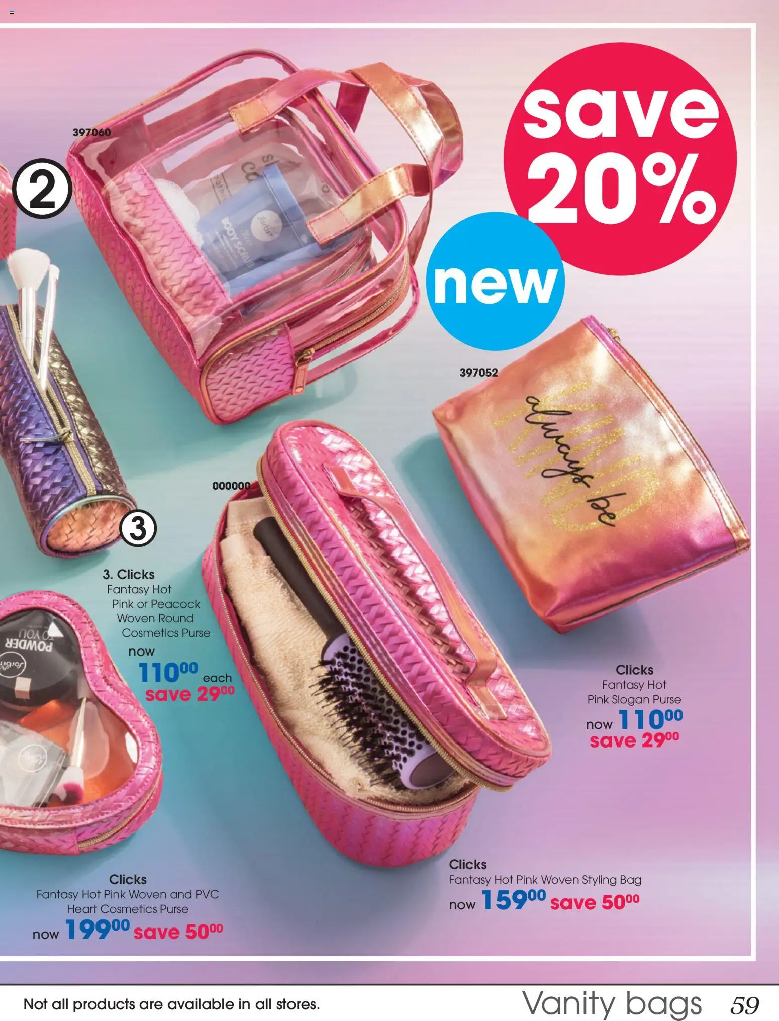 New Clicks catalogue – valid from 28.10.2025 | Page: 59 | Products: Purse, Bag, Powder, Scrub