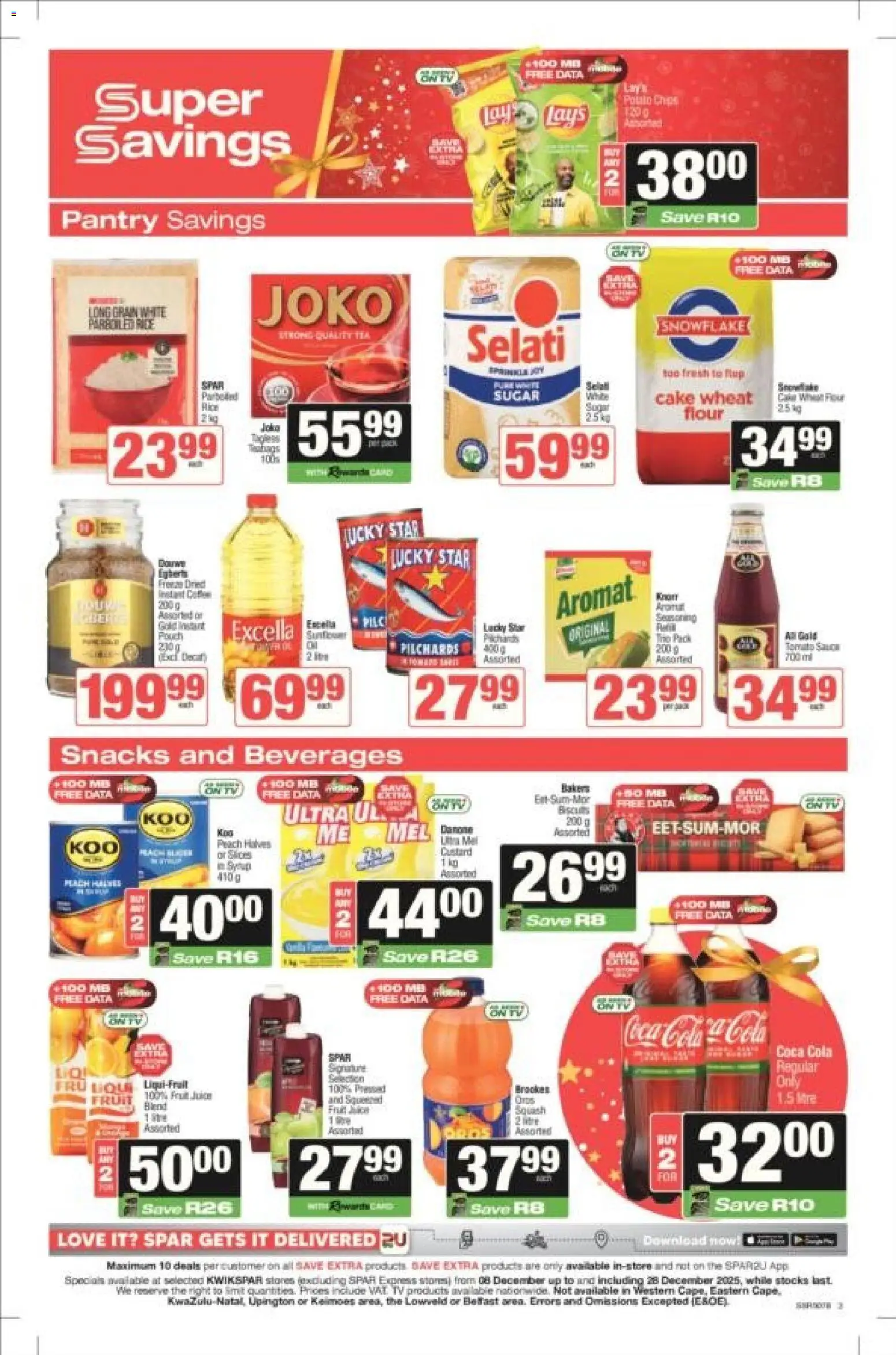 New KWIKSPAR catalogue – valid from 08.12.2025 | Page: 3 | Products: Pilchards, Juice, Snacks, Tomato sauce New KWIKSPAR catalogue – valid from 08.12.2025 | Page: 3 | Products: Pilchards, Juice, Snacks, Tomato sauce
