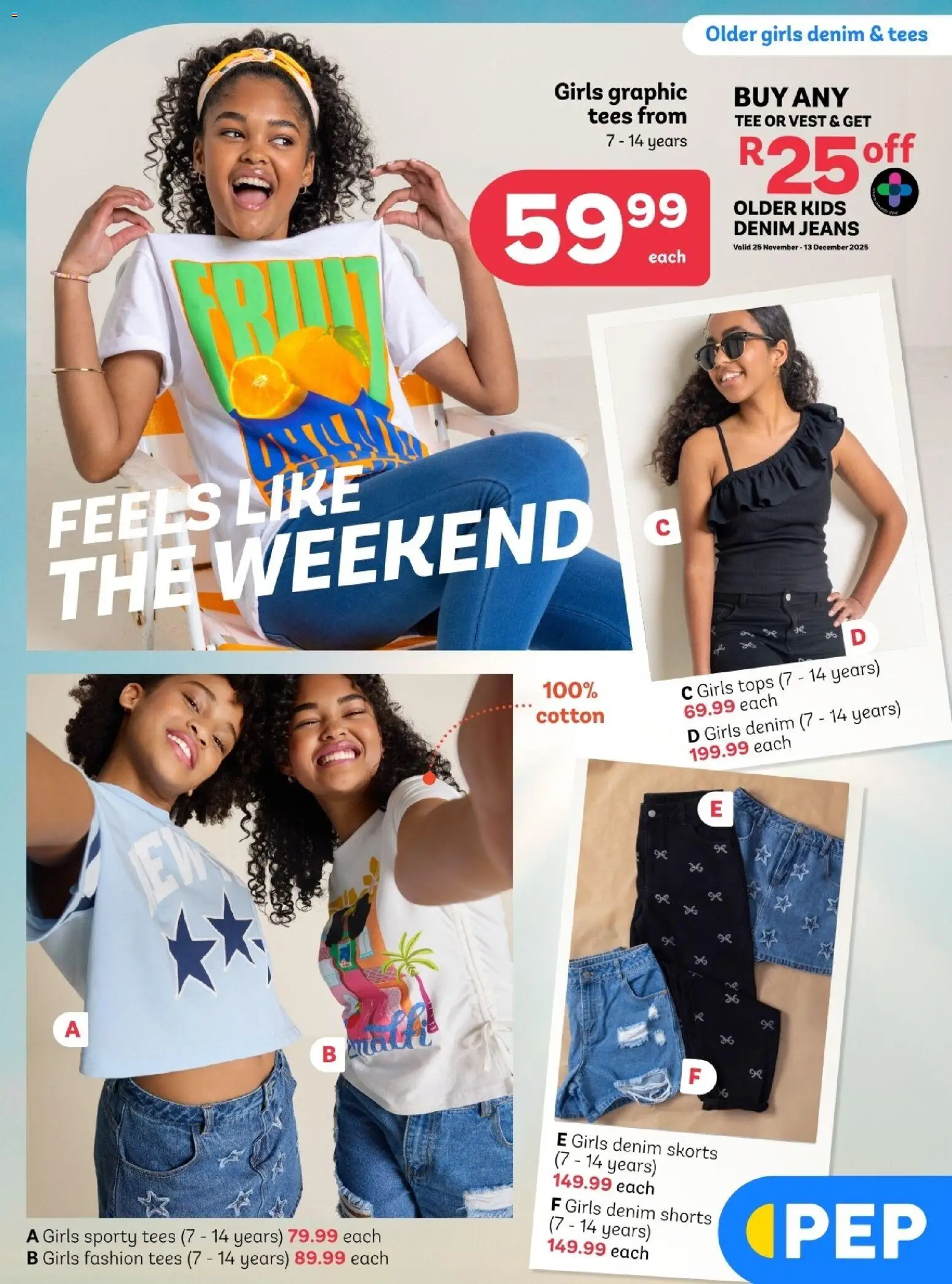 New PEP Stores catalogue – valid from 01.12.2025 | Page: 5 | Products: Vest, Shorts, Jeans