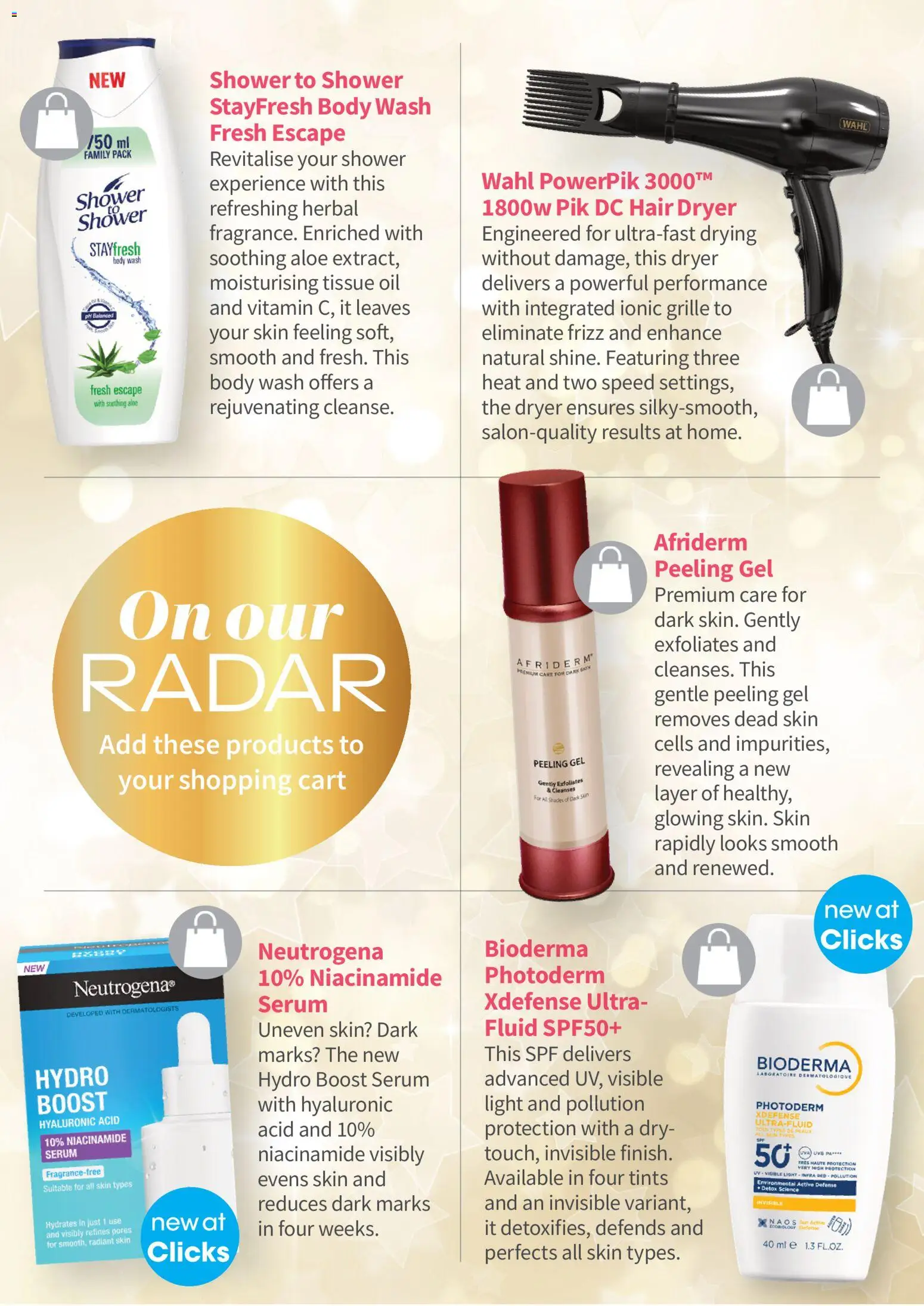 New Clicks catalogue – valid from 01.12.2025 | Page: 44 | Products: Tissue oil, Shower, Oil, Body wash