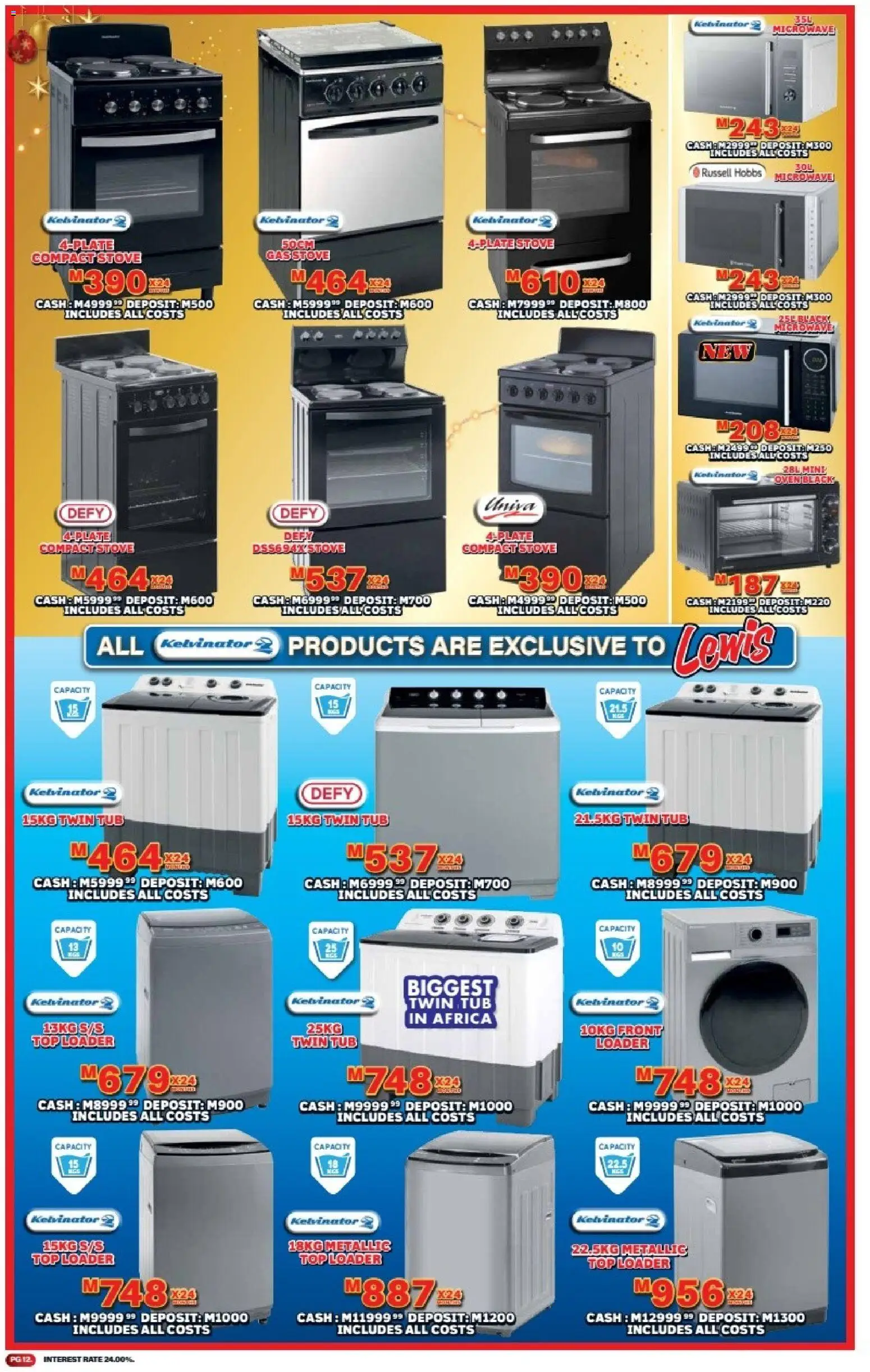 New Lewis Stores catalogue – valid from 08.12.2025 | Page: 12 | Products: Oven, Stove, Plate, Microwave New Lewis Stores catalogue – valid from 08.12.2025 | Page: 12 | Products: Oven, Stove, Plate, Microwave