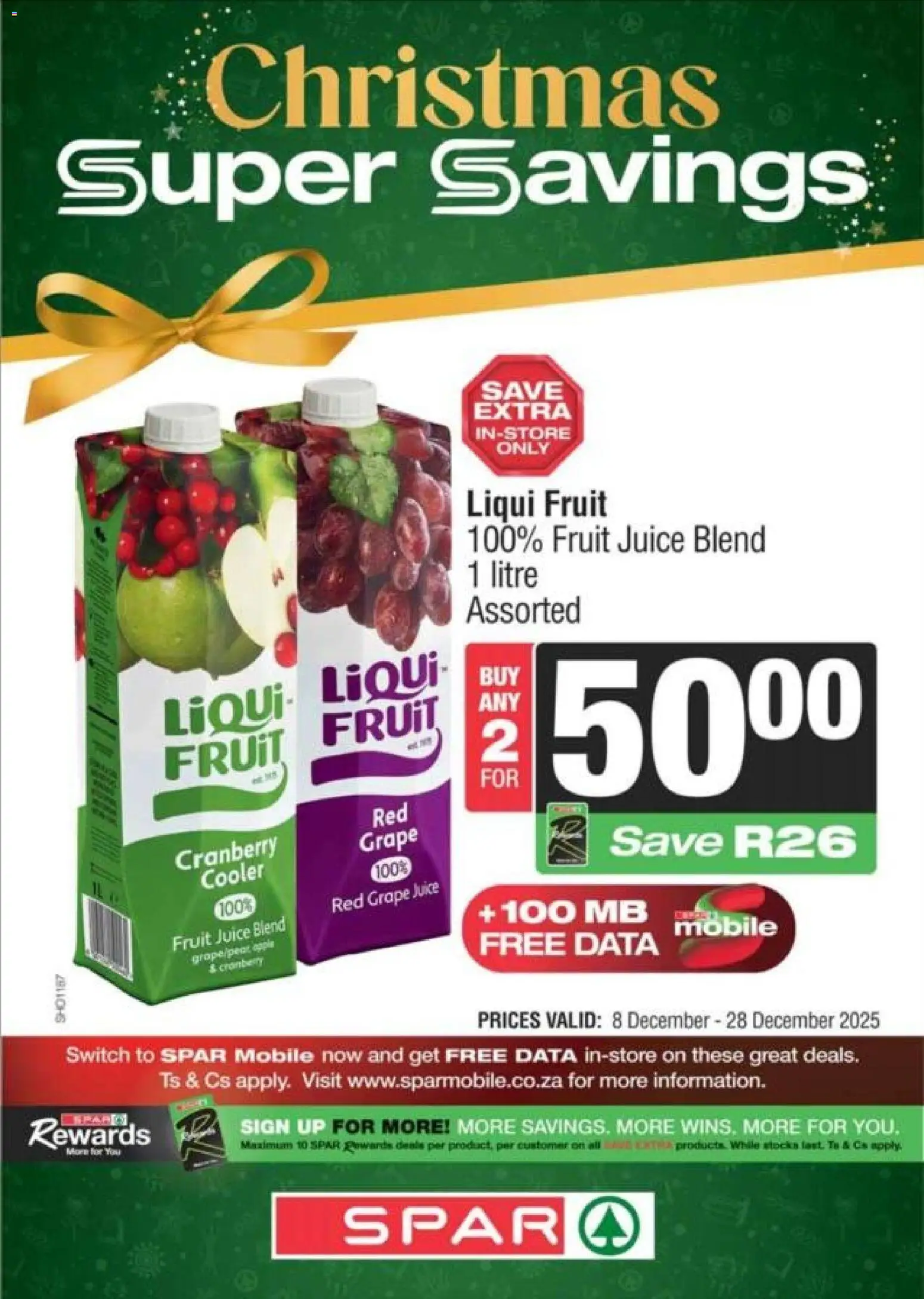 New KWIKSPAR catalogue – valid from 08.12.2025 | Page: 7 | Products: Data, Juice, Switch, Fruit