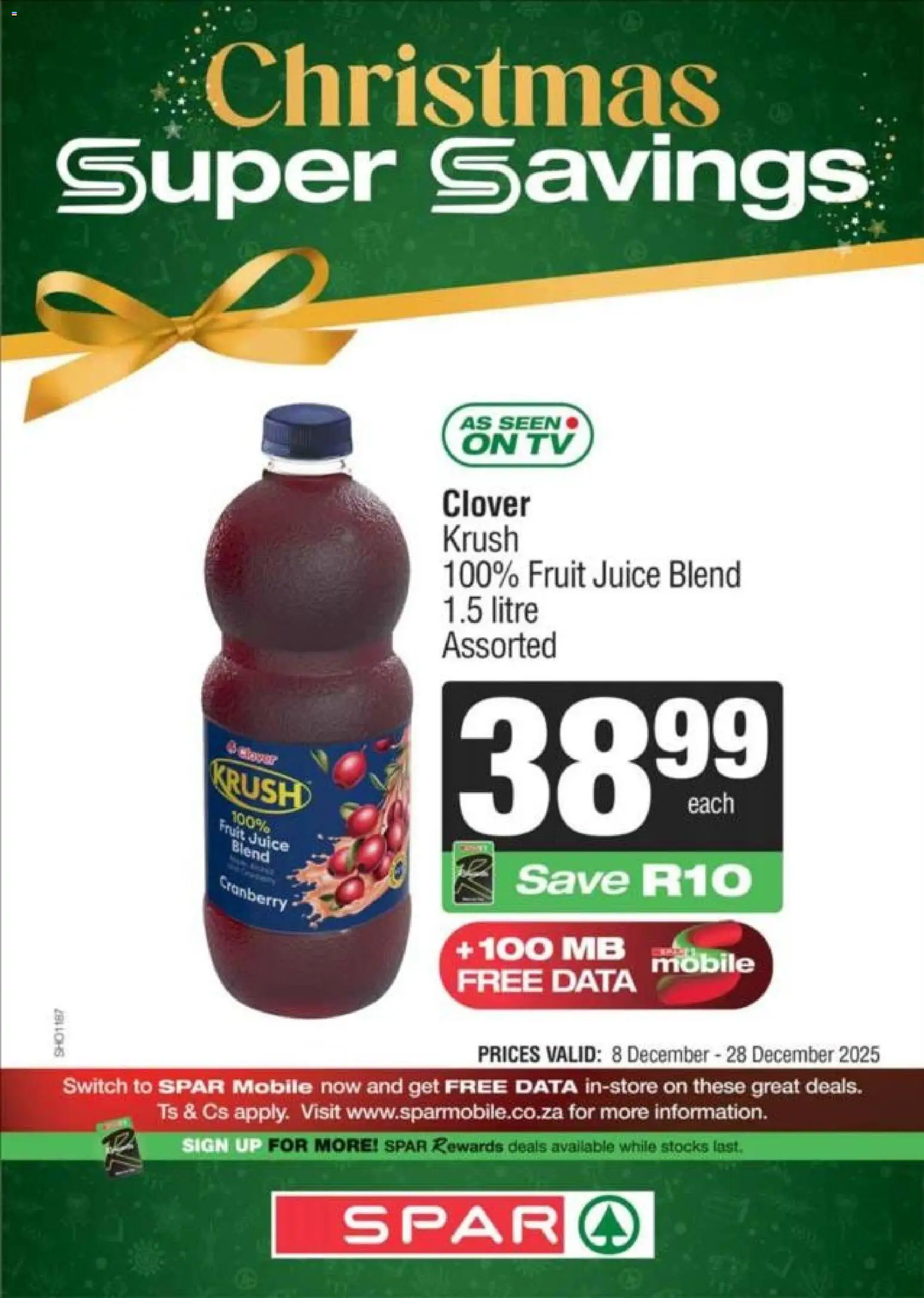 New KWIKSPAR catalogue – valid from 08.12.2025 | Page: 10 | Products: Data, Juice, Switch, Fruit