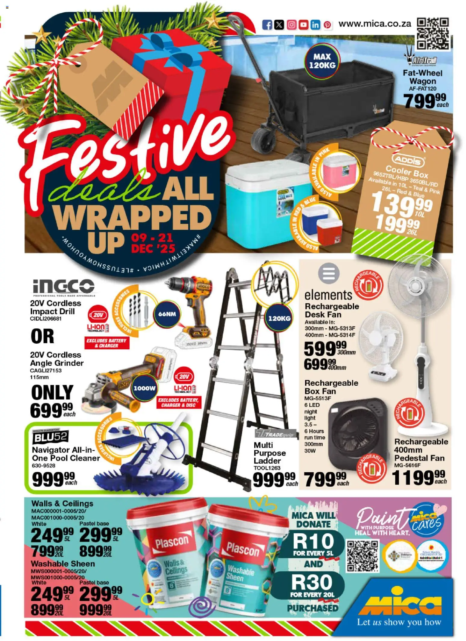 New MICA catalogue – valid from 09.12.2025 | Page: 1 | Products: Paint, Battery, Charger, Angle grinder