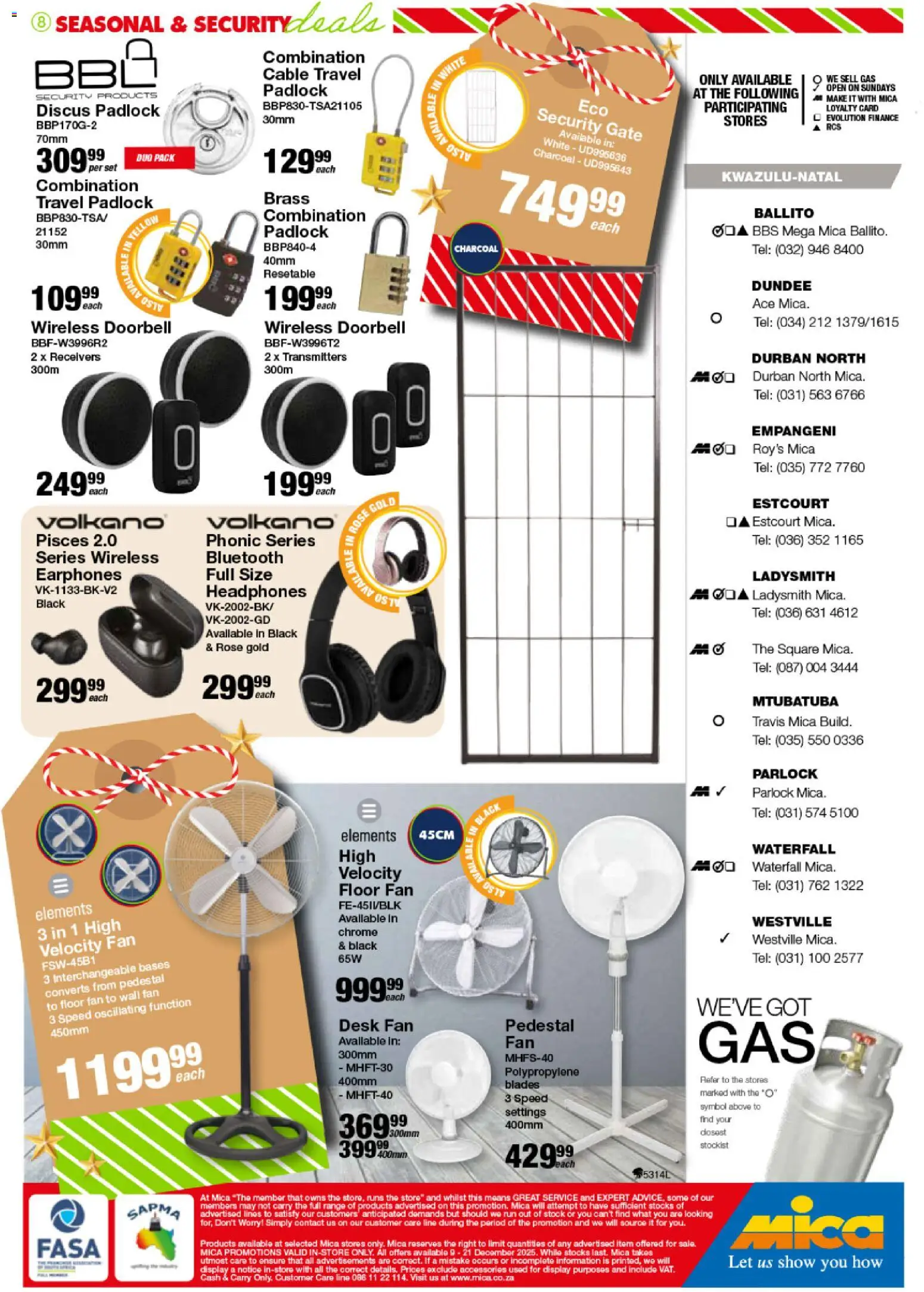 New MICA catalogue – valid from 09.12.2025 | Page: 11 | Products: Cable, Pedestal, Floor fan, Gate