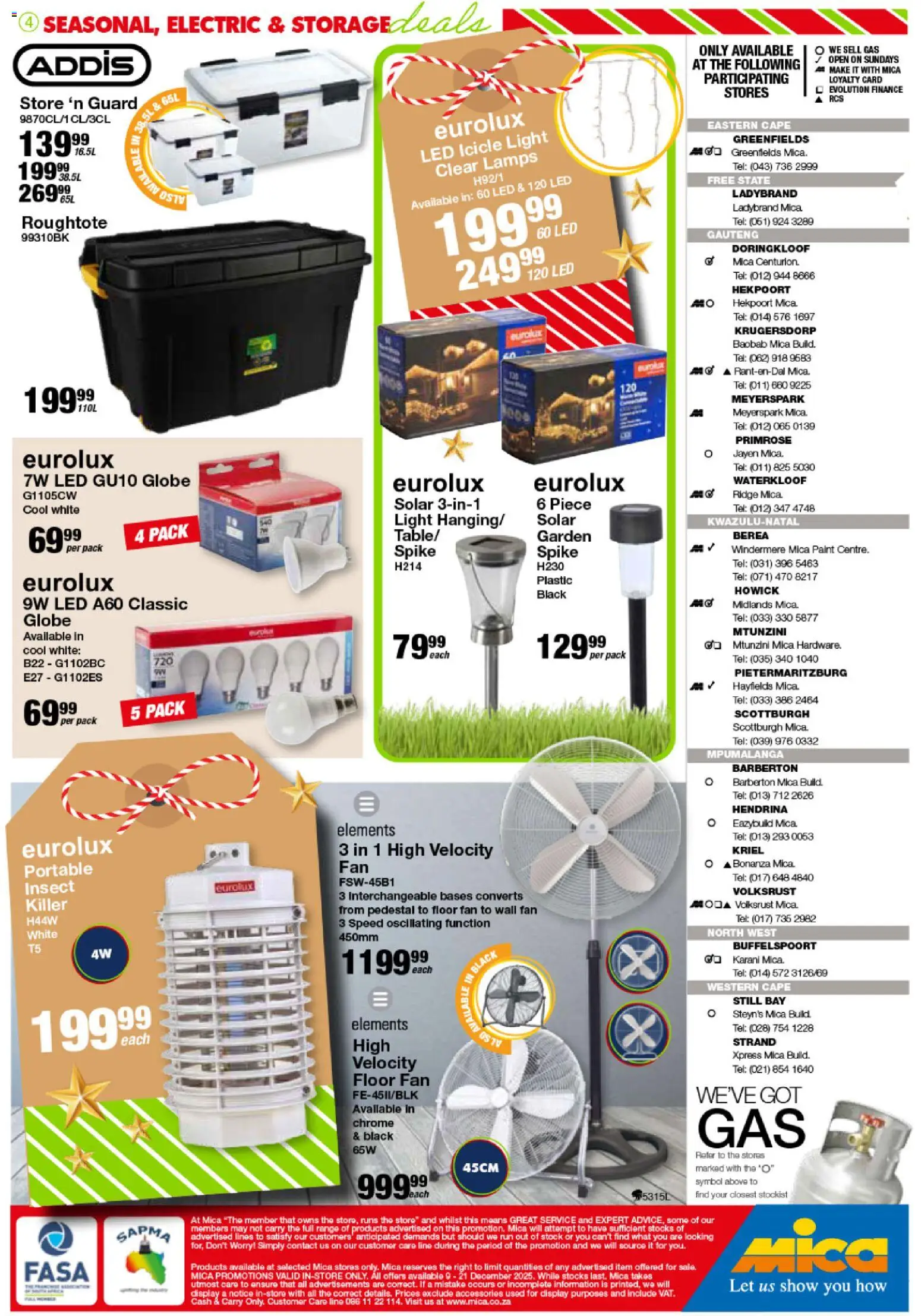 New MICA catalogue – valid from 09.12.2025 | Page: 4 | Products: Pedestal, Globe, Light, Stock