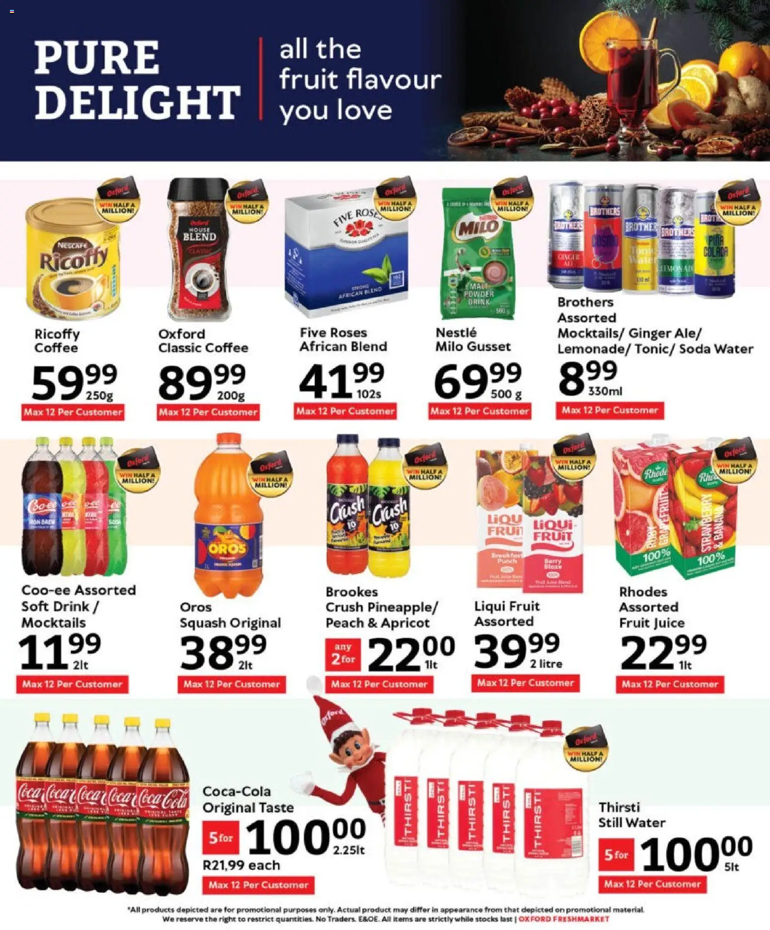 New Oxford Freshmarket catalogue – valid from 10.12.2025 | Page: 14 | Products: Squash, Powder, Water, Peach